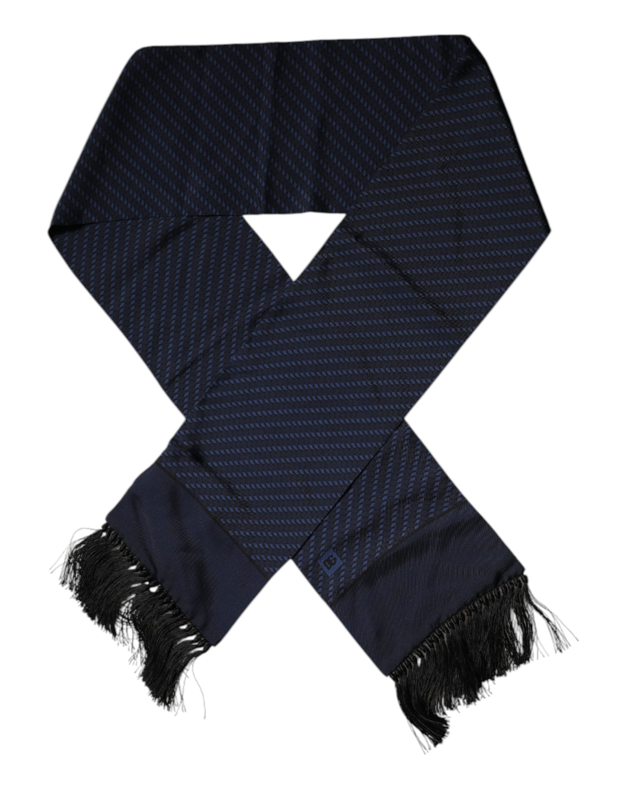 Dark Blue Fantasy Fringes Neck Wrap Scarf - ventzia