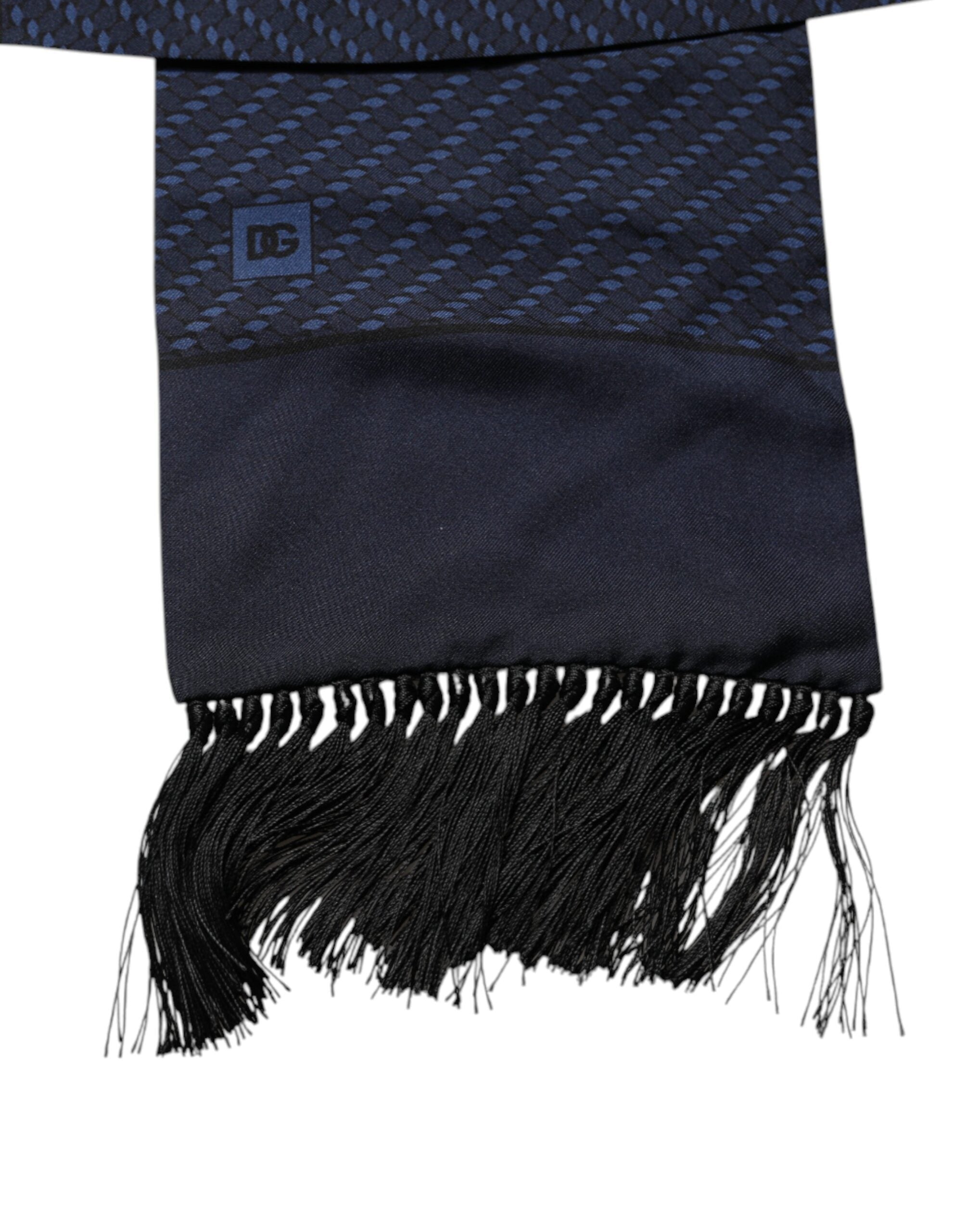 Dark Blue Fantasy Fringes Neck Wrap Scarf - ventzia