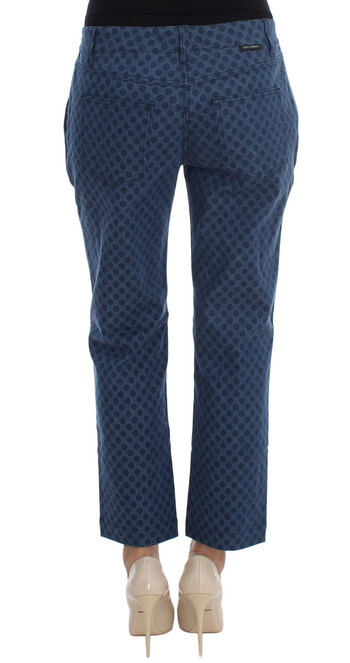 Polka Dotted Capri Stretch Jeans - ventzia