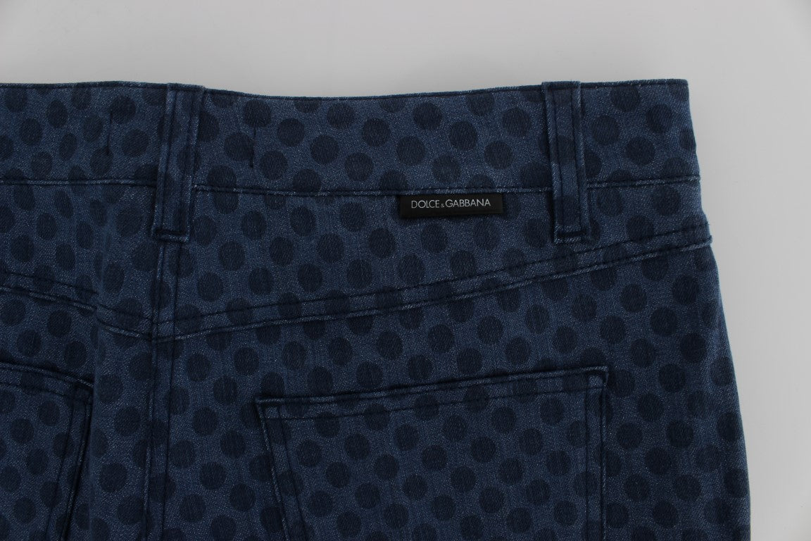 Polka Dotted Capri Stretch Jeans - ventzia