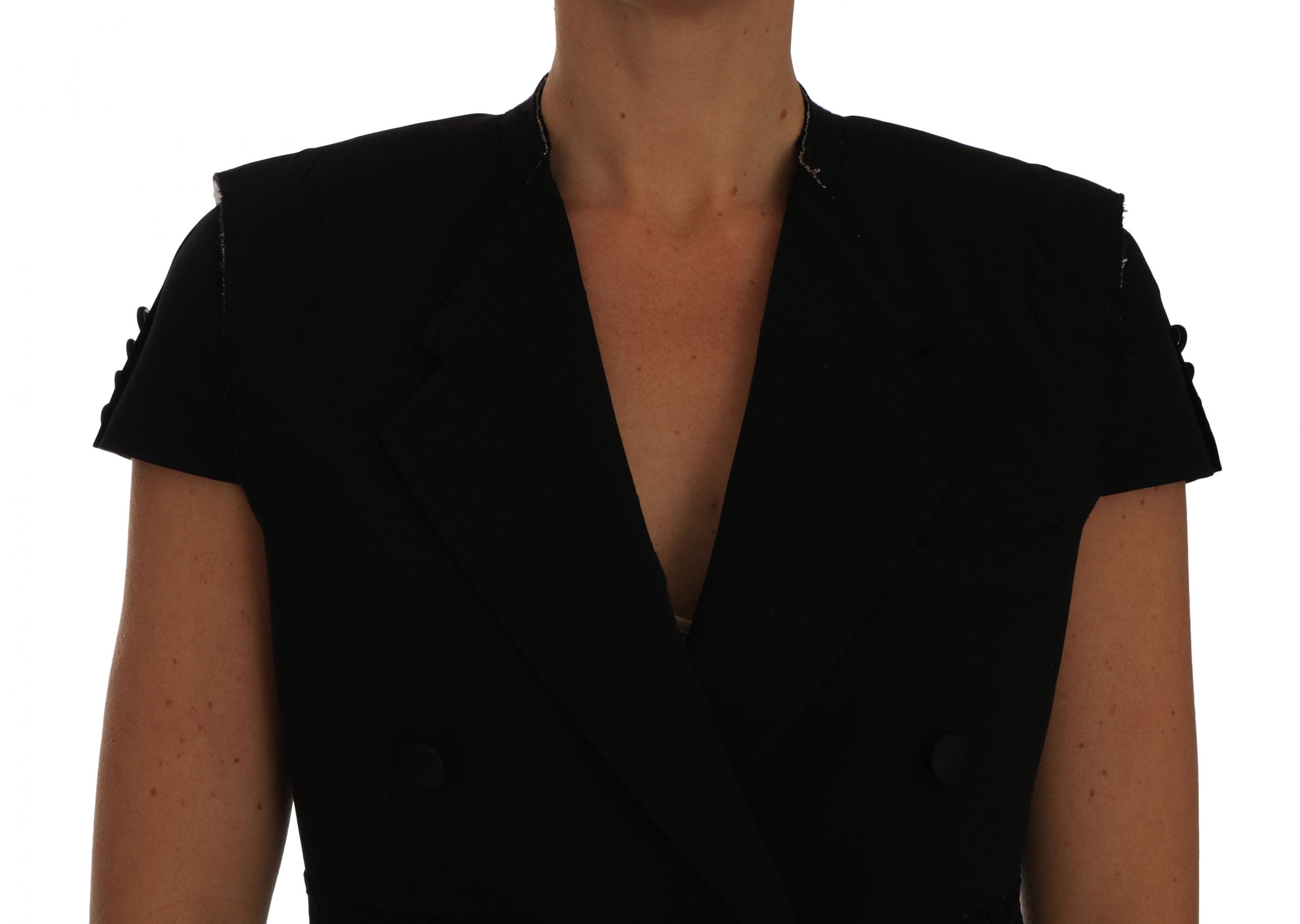 Chic Black Cropped Blazer Coat - ventzia