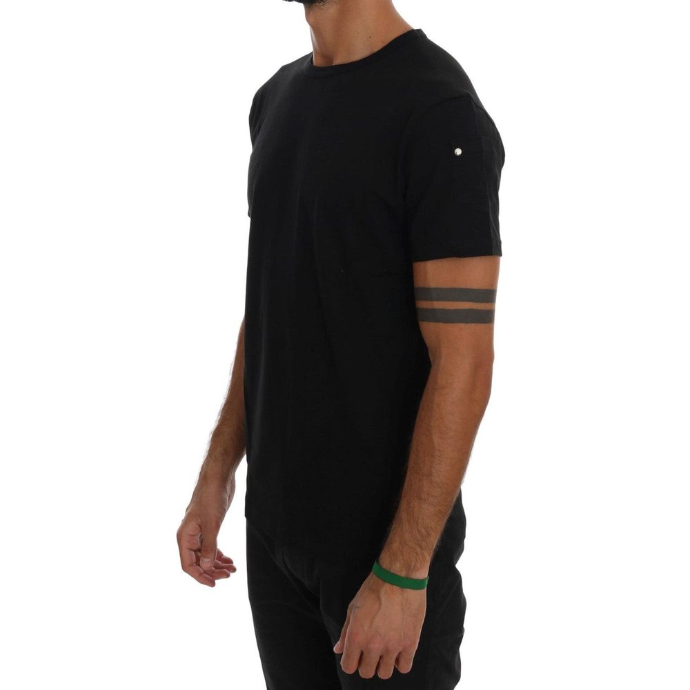 Black Cotton T-Shirt - ventzia