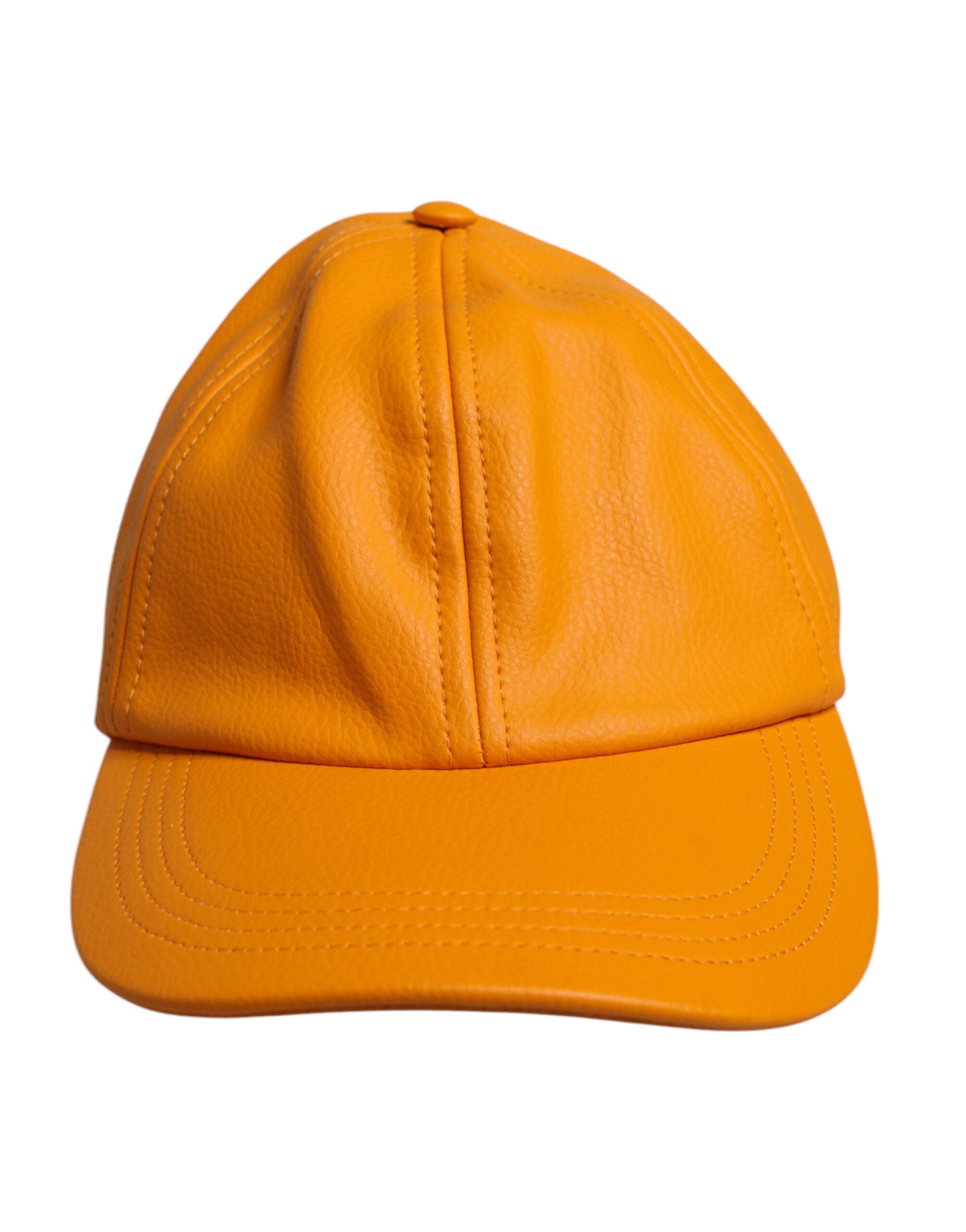 Orange Cotton 6 Panels Baseball Cap - ventzia