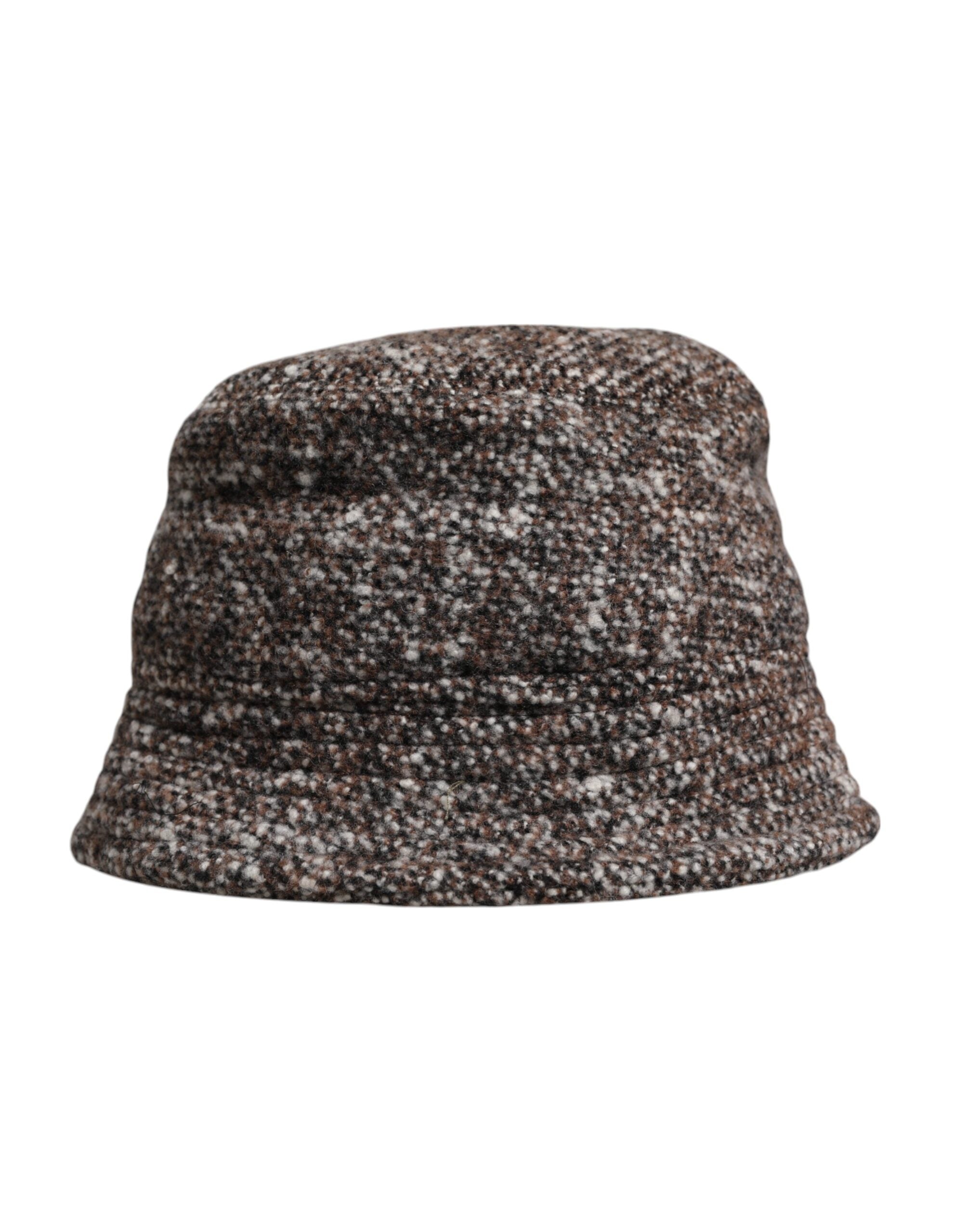 Brown Alpaca Wool Woven Bucket Hat - ventzia
