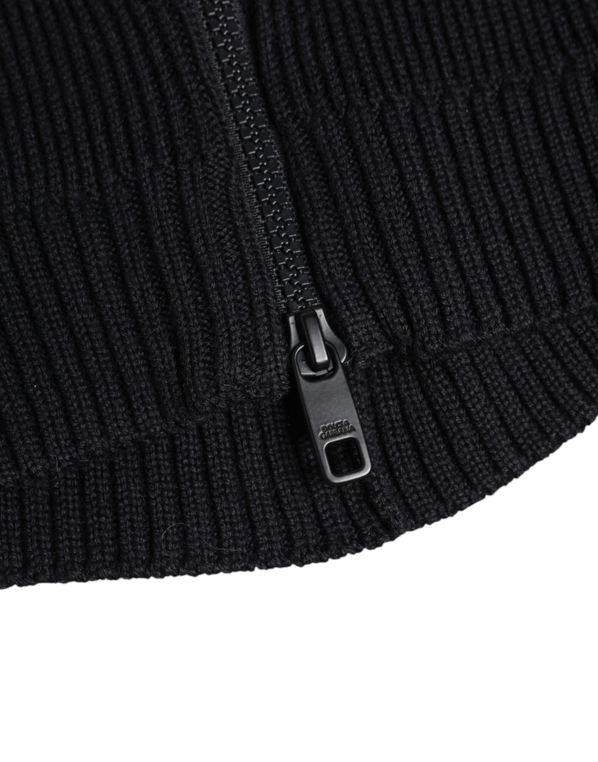 Black Wool Whole Head Wrap Balaclava Hat - ventzia