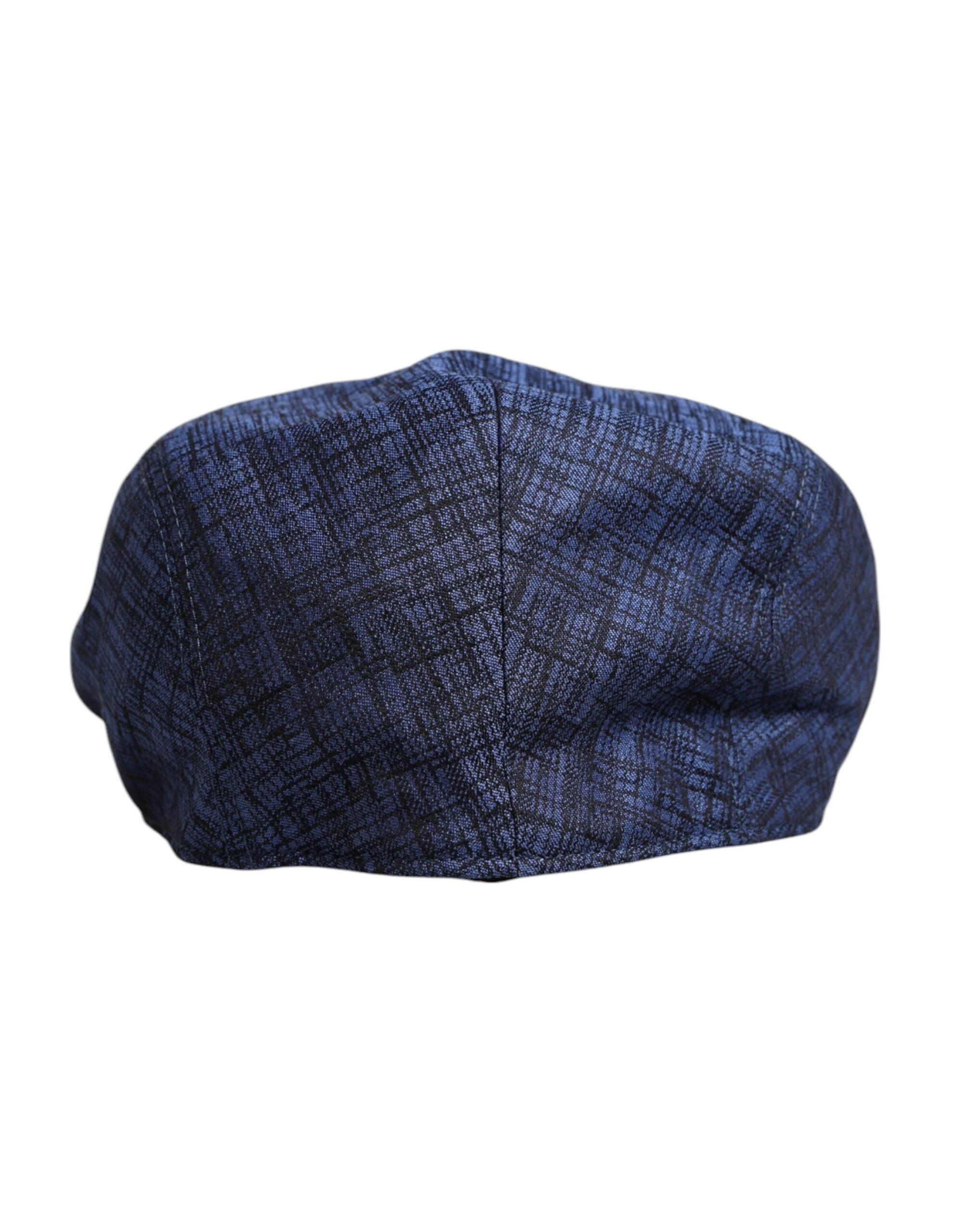 Blue Cotton Stretch Newsboy Hat - ventzia