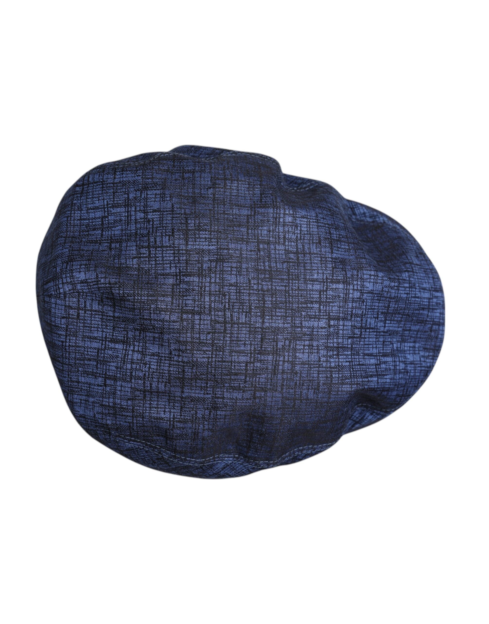 Blue Cotton Stretch Newsboy Hat - ventzia