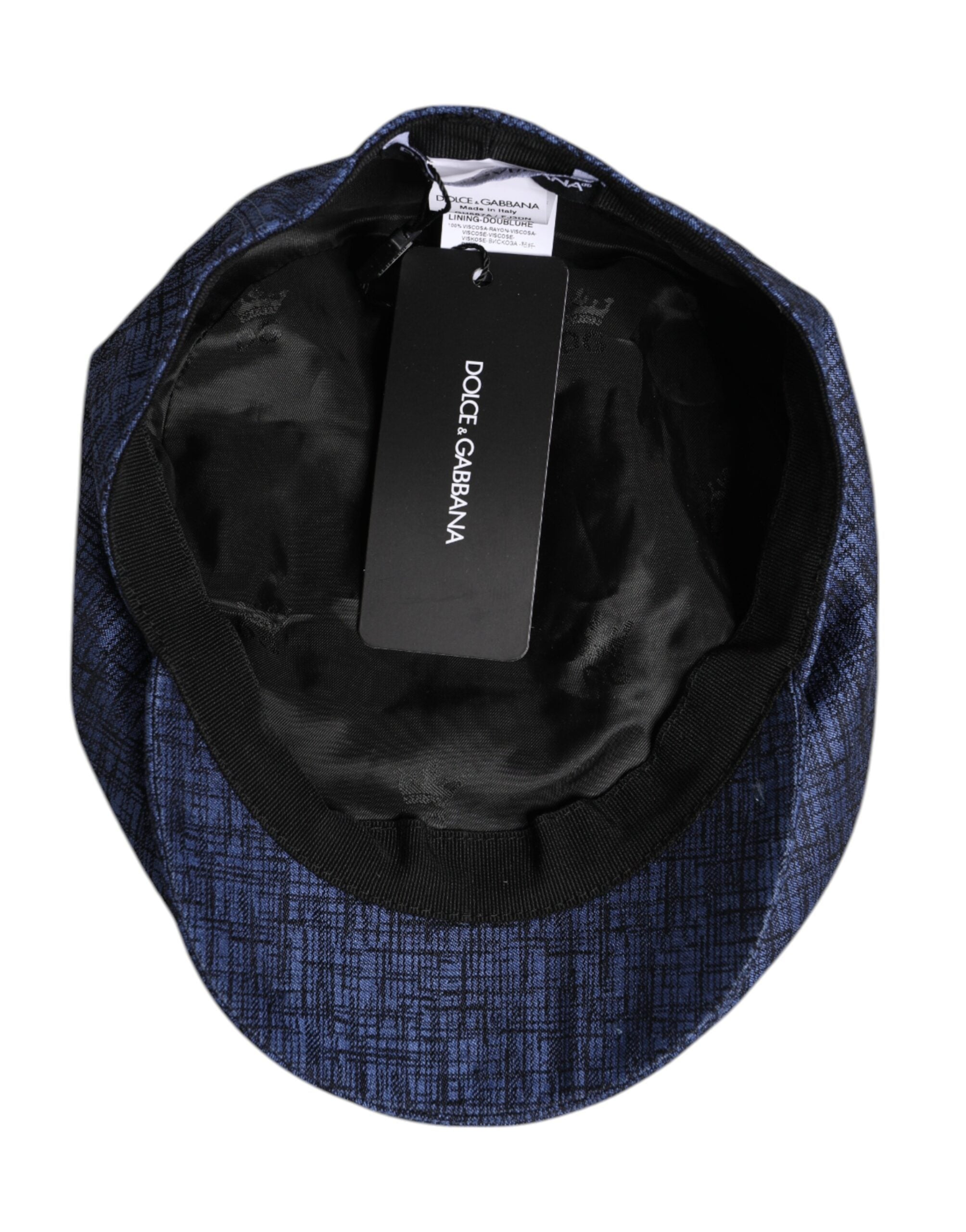 Blue Cotton Stretch Newsboy Hat - ventzia