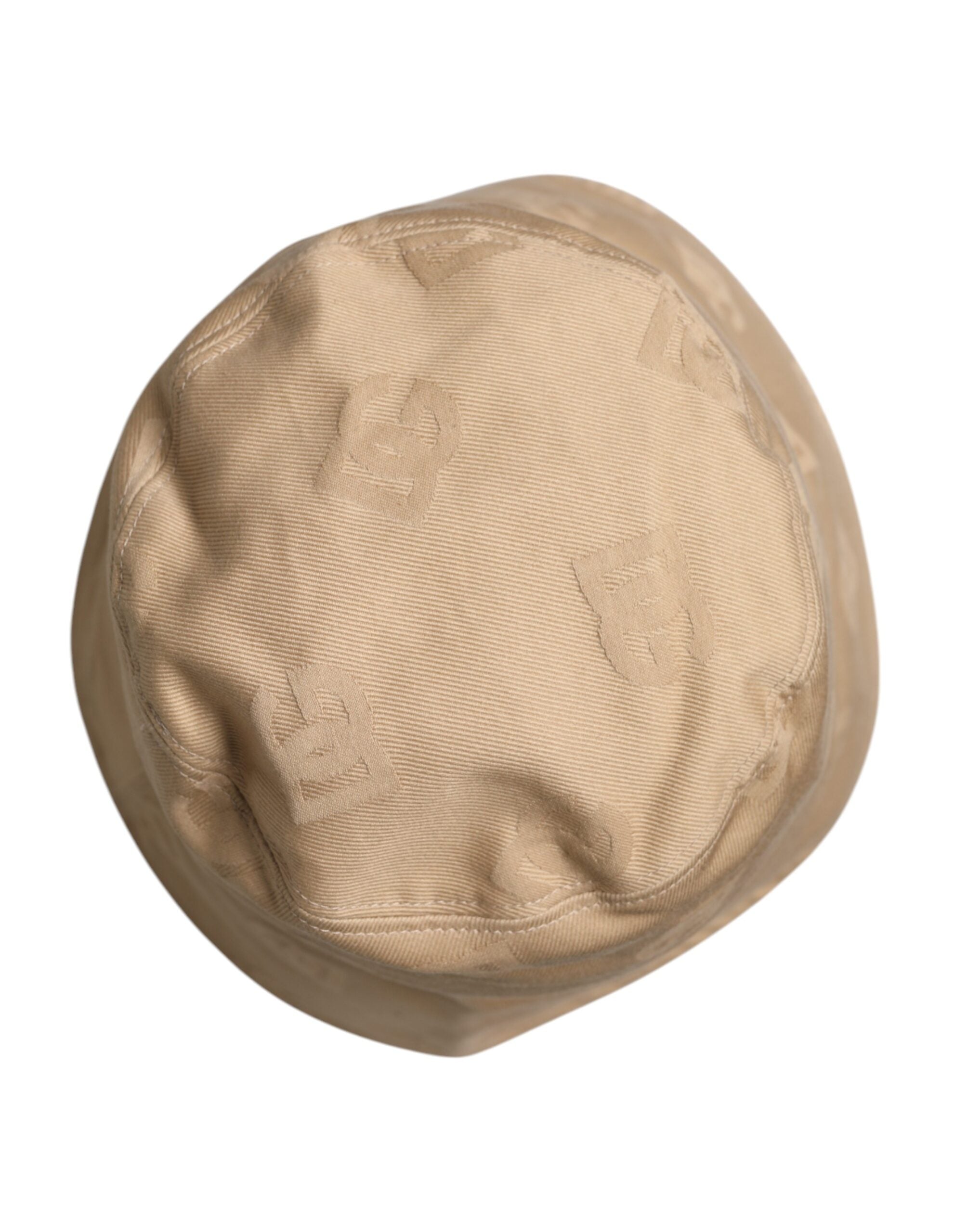 Beige Logo Monogram Cotton Bucket Cap - ventzia
