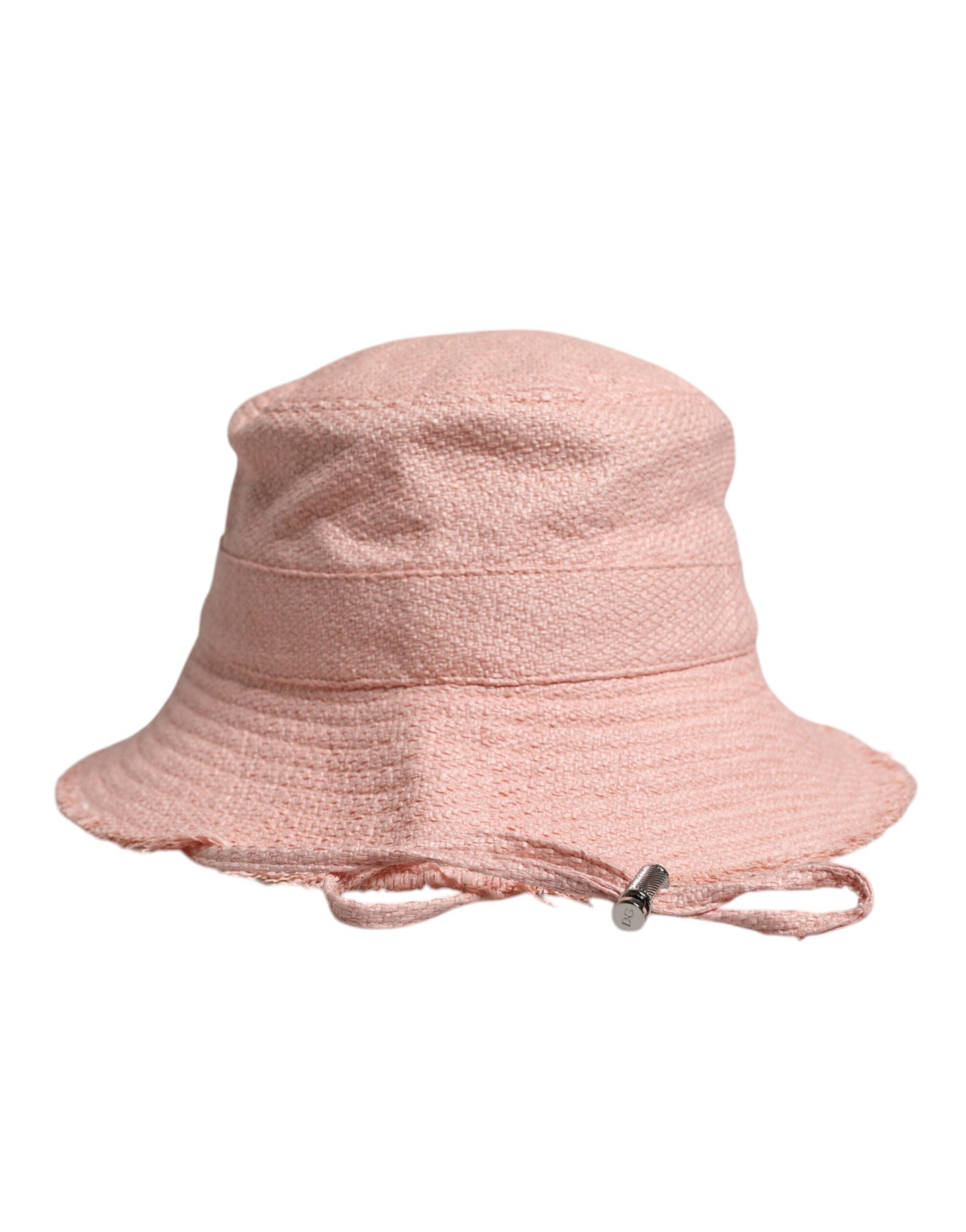 Pink Cotton Wide Brim Bucket Hat - ventzia