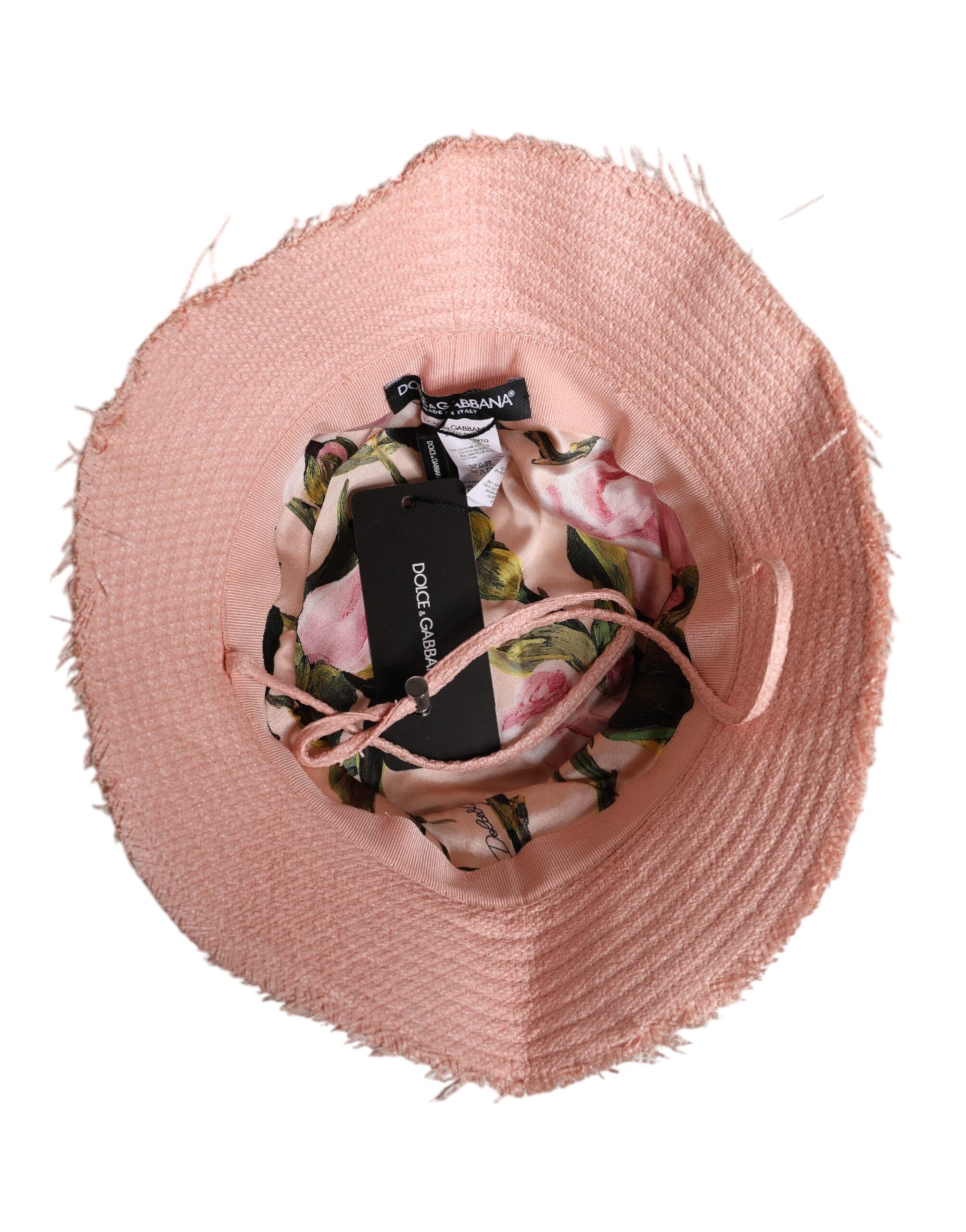 Pink Cotton Wide Brim Bucket Hat - ventzia