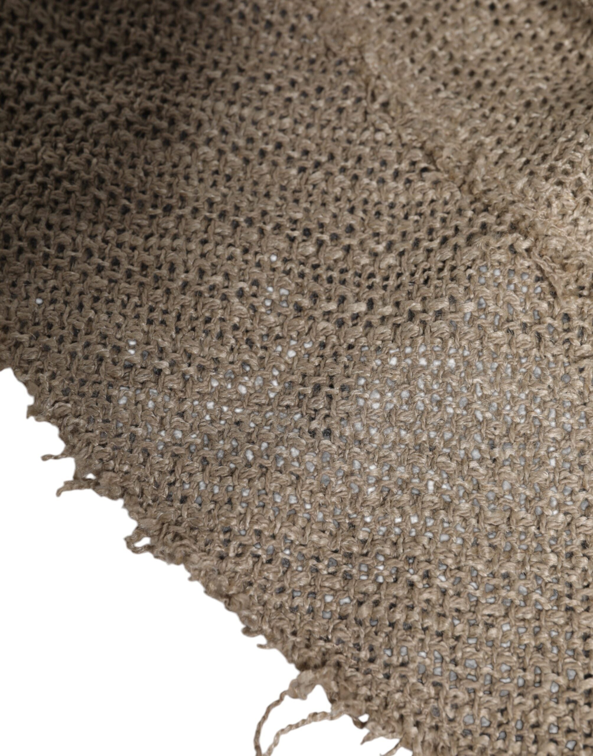 Beige Linen Wide Brim Bucket Hat - ventzia