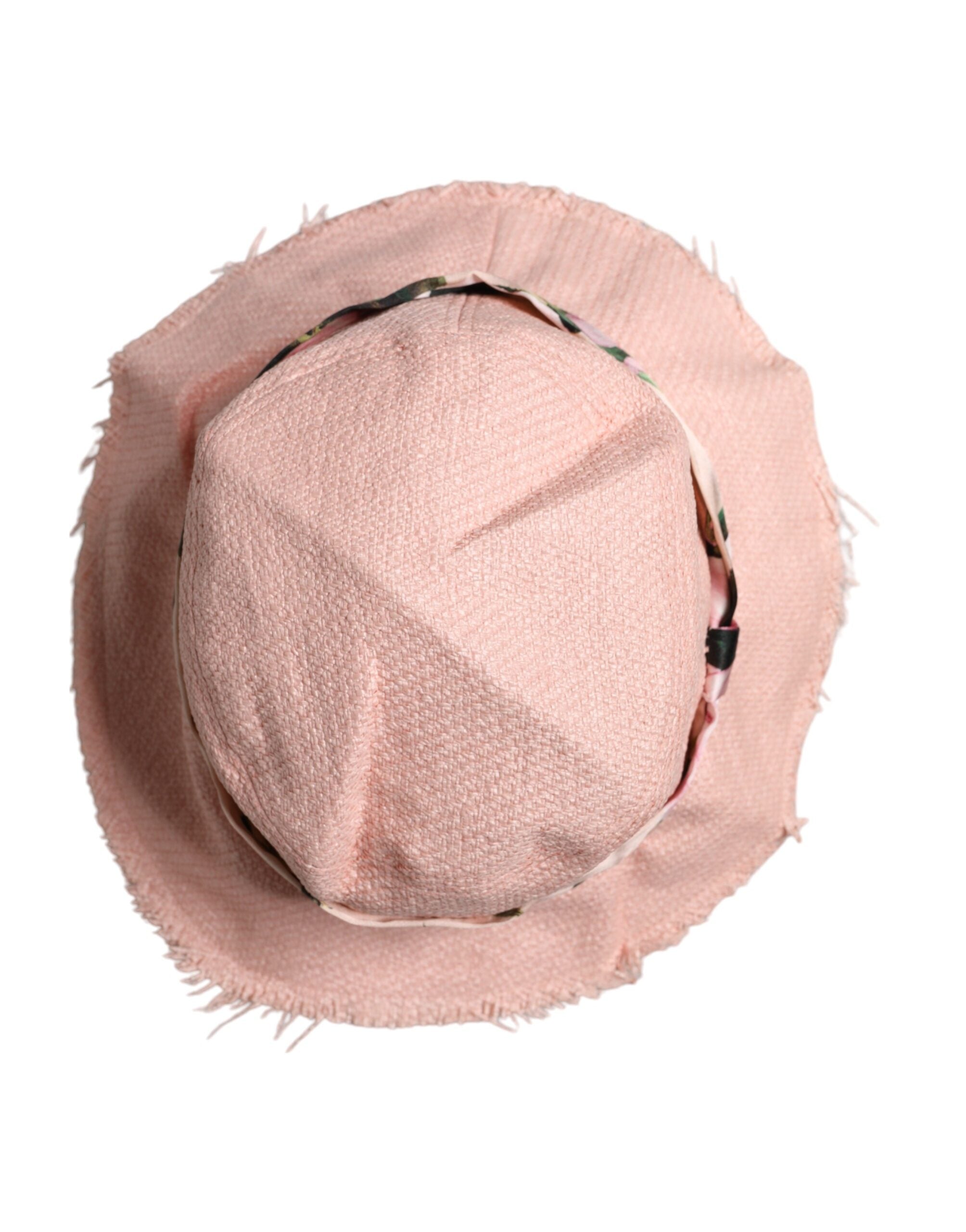 Pink Cotton Wide Brim Bucket Hat - ventzia