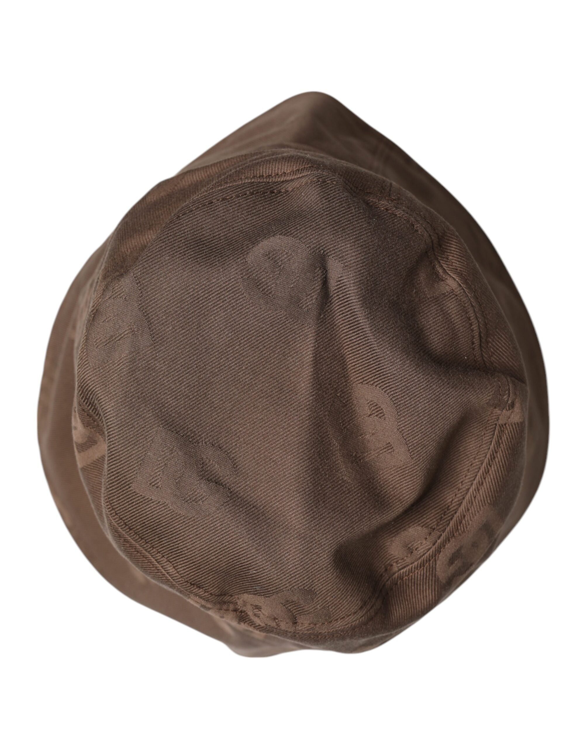 Brown Logo Monogram Cotton Bucket Cap - ventzia