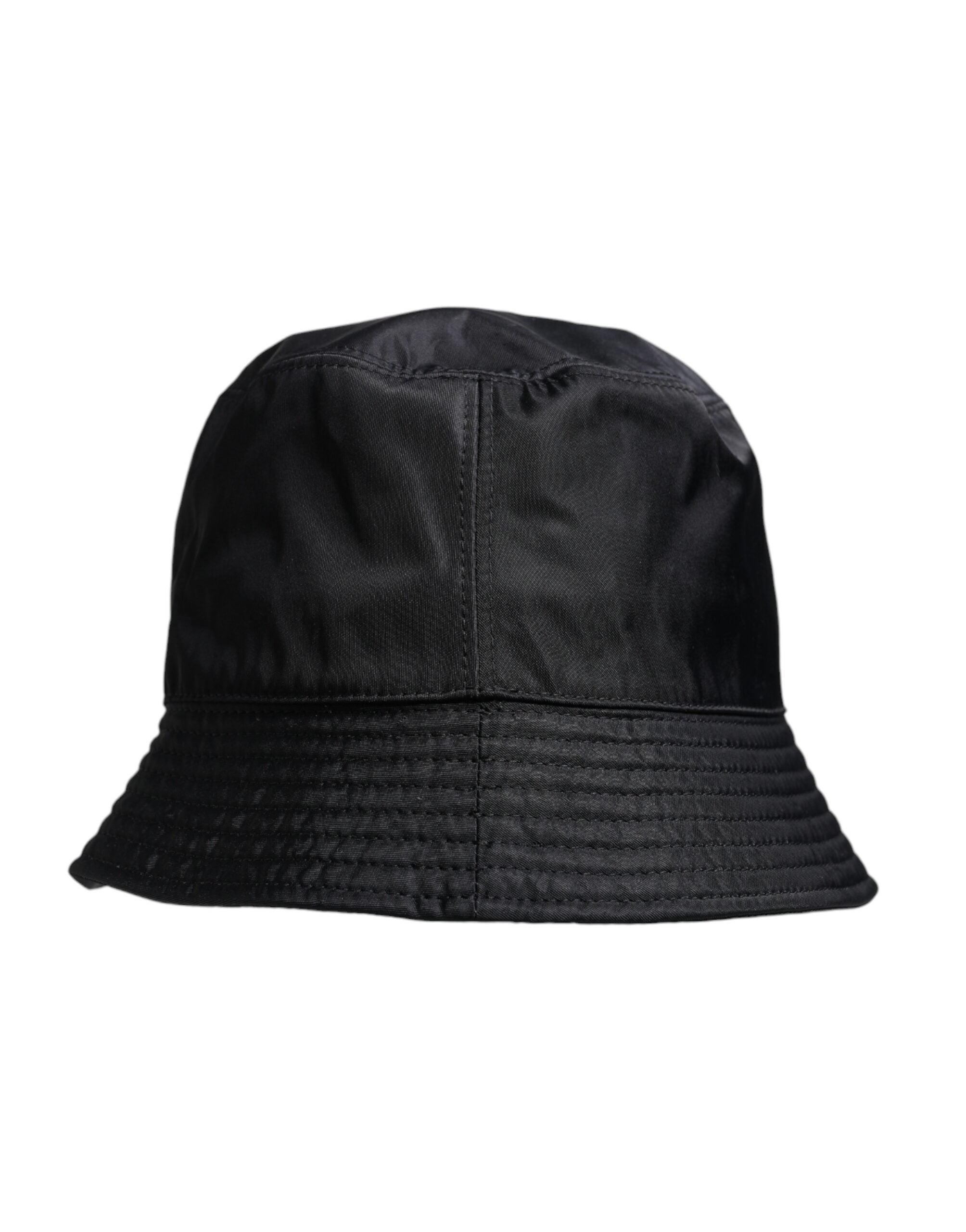 Black Cotton Wide Brim Bucket Hat - ventzia