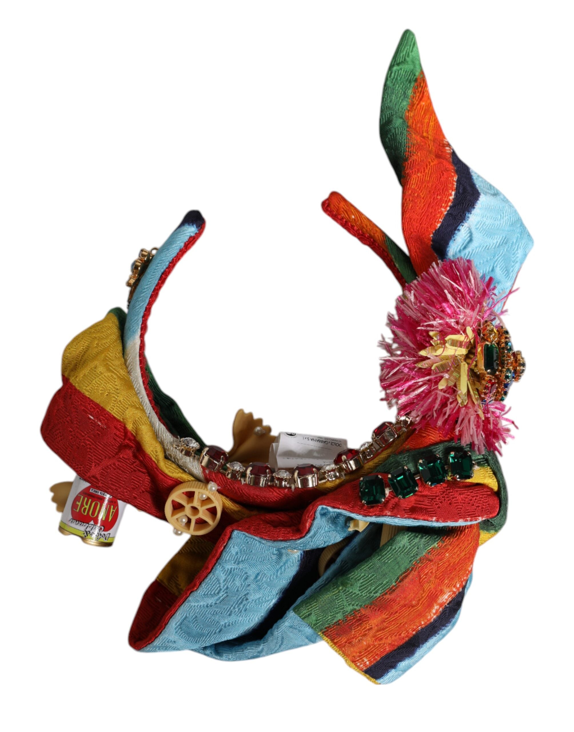 Multicolor Floral Crystal Embellished Diadem Headband - ventzia