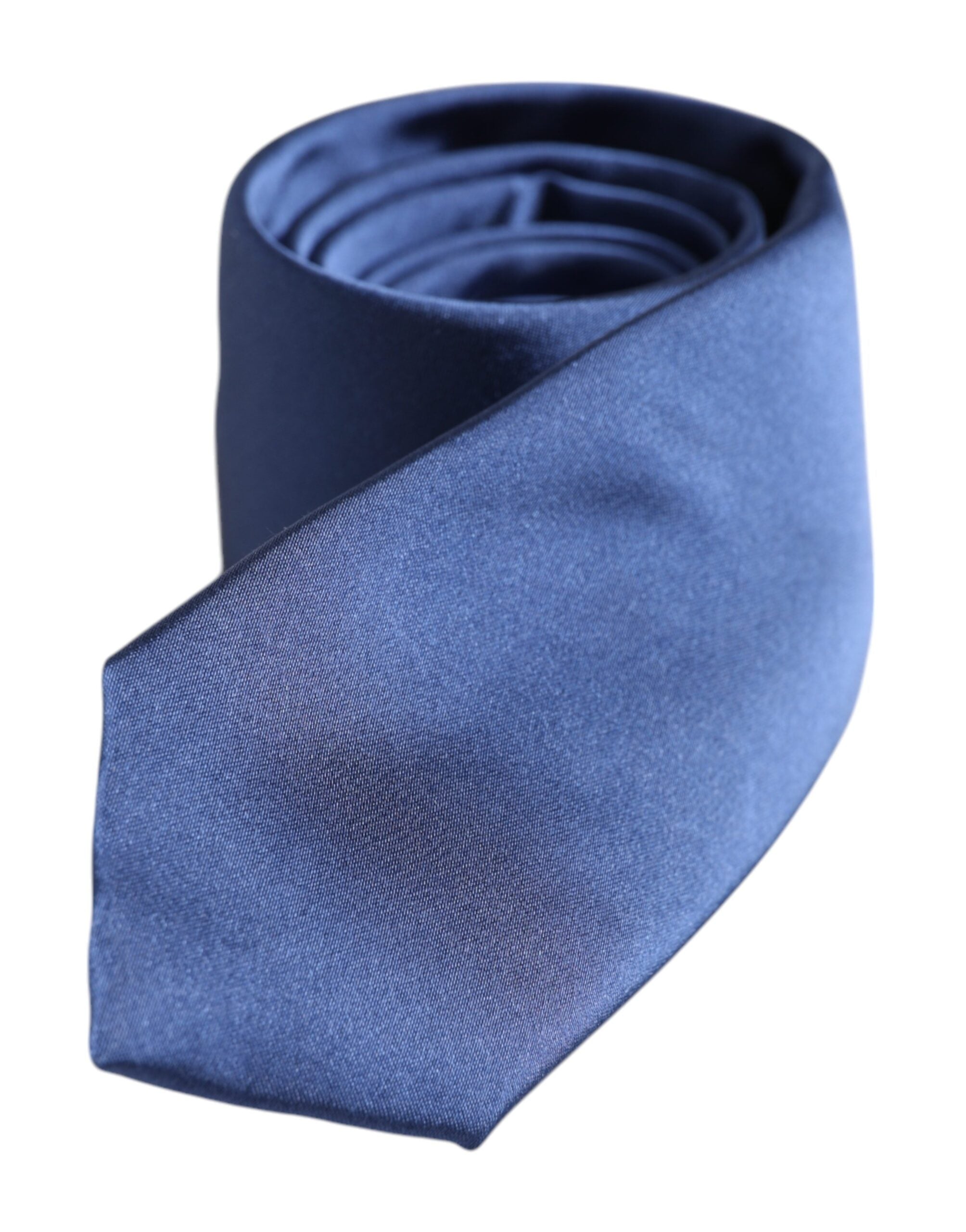 Blue Solid Silk Adjustable Necktie Tie - ventzia