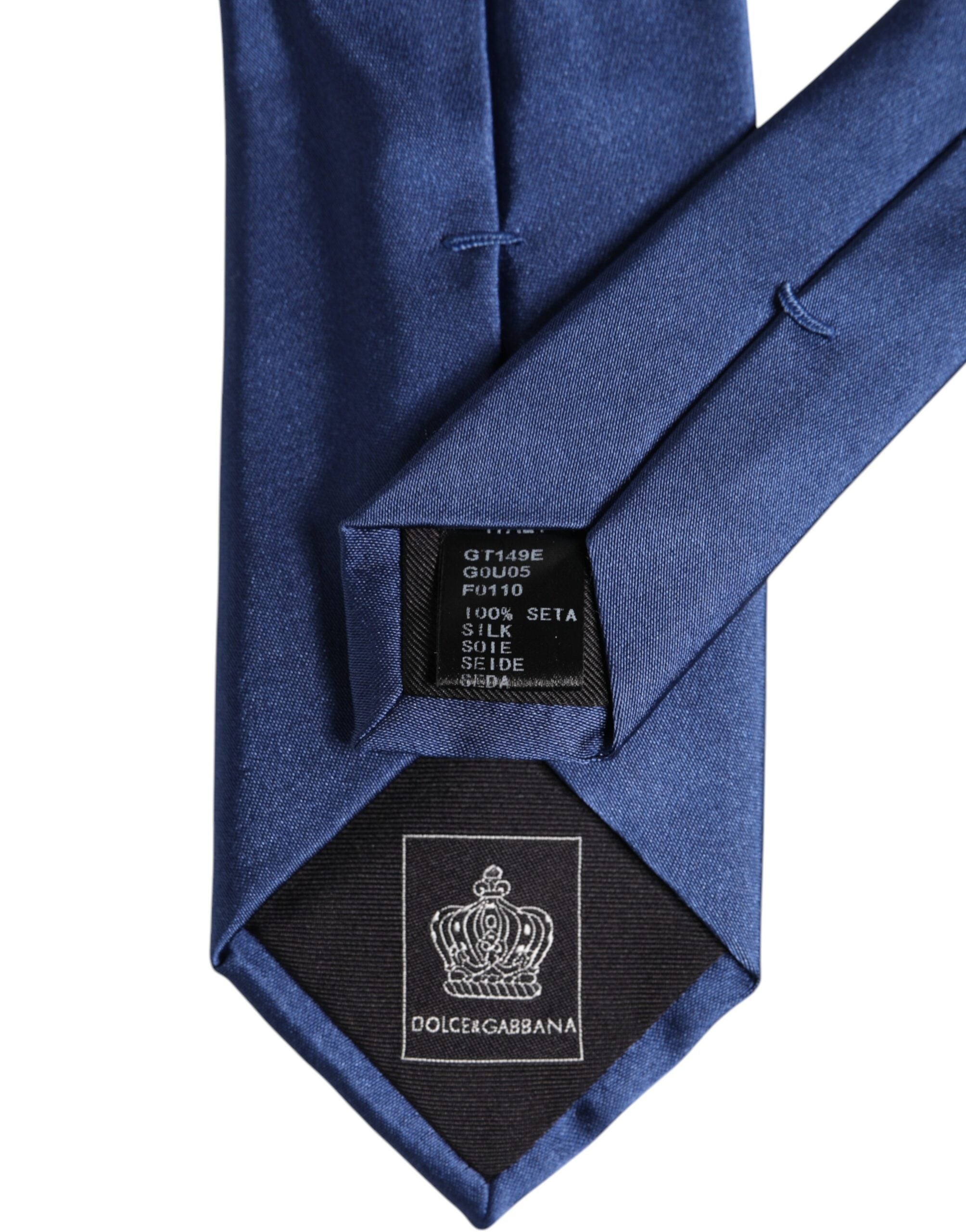 Blue Solid Silk Adjustable Necktie Tie - ventzia