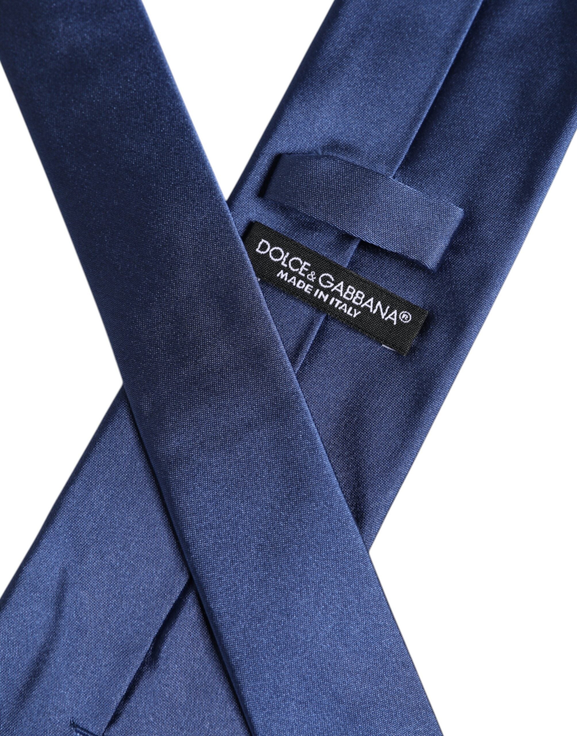 Blue Solid Silk Adjustable Necktie Tie - ventzia
