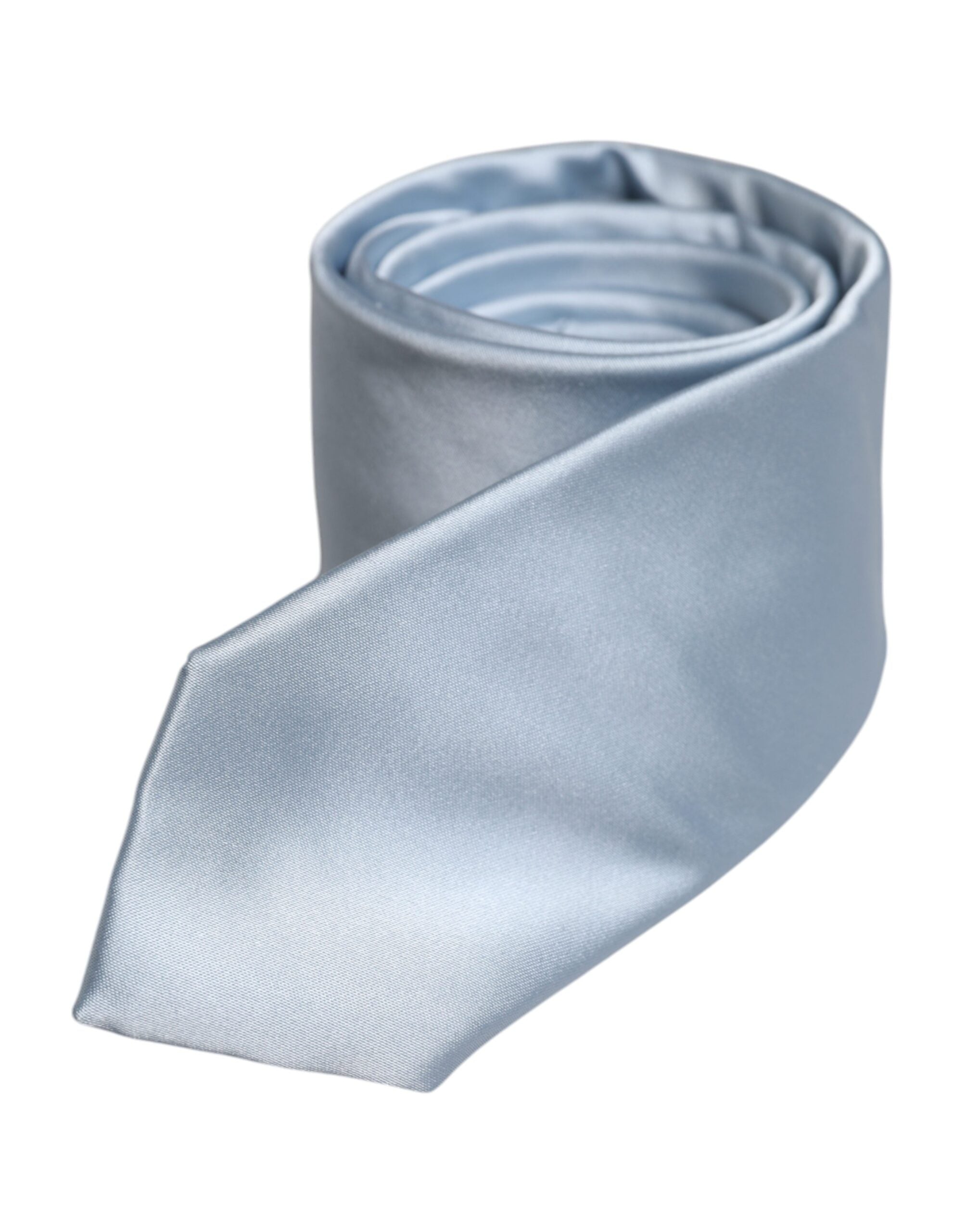 Light Blue Solid Silk Adjustable Necktie Tie - ventzia