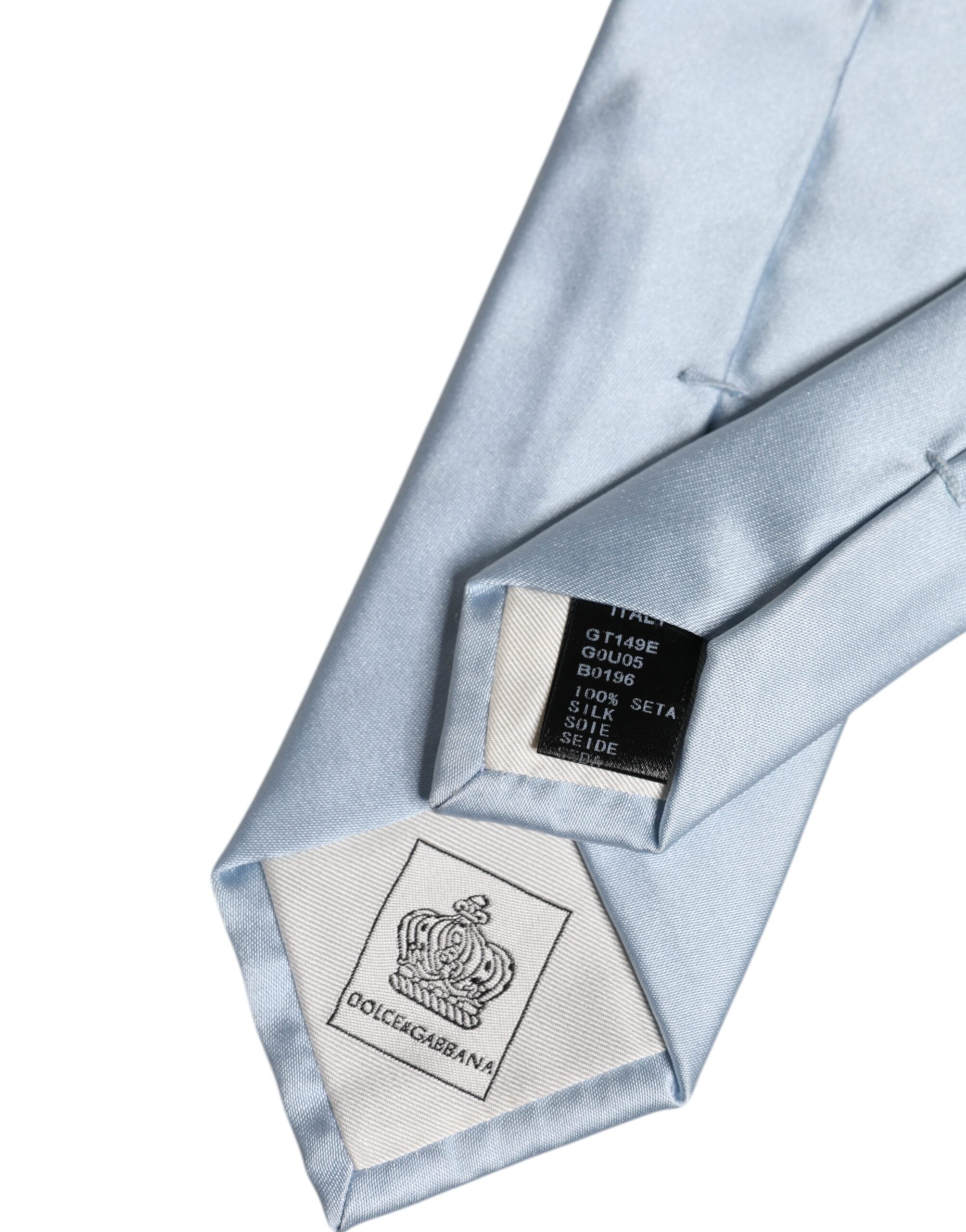Light Blue Solid Silk Adjustable Necktie Tie - ventzia