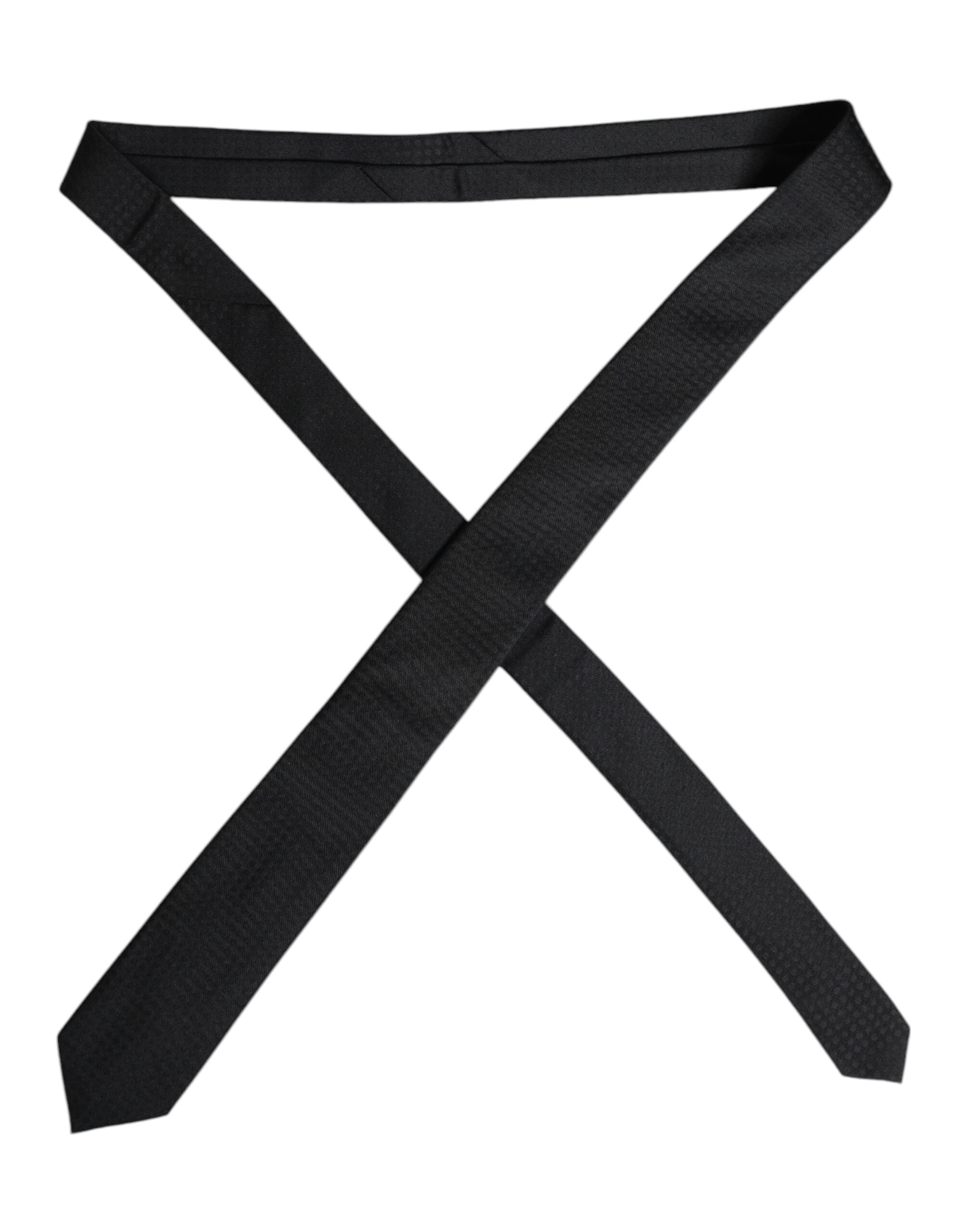 Black Circles Silk Adjustable Necktie Tie