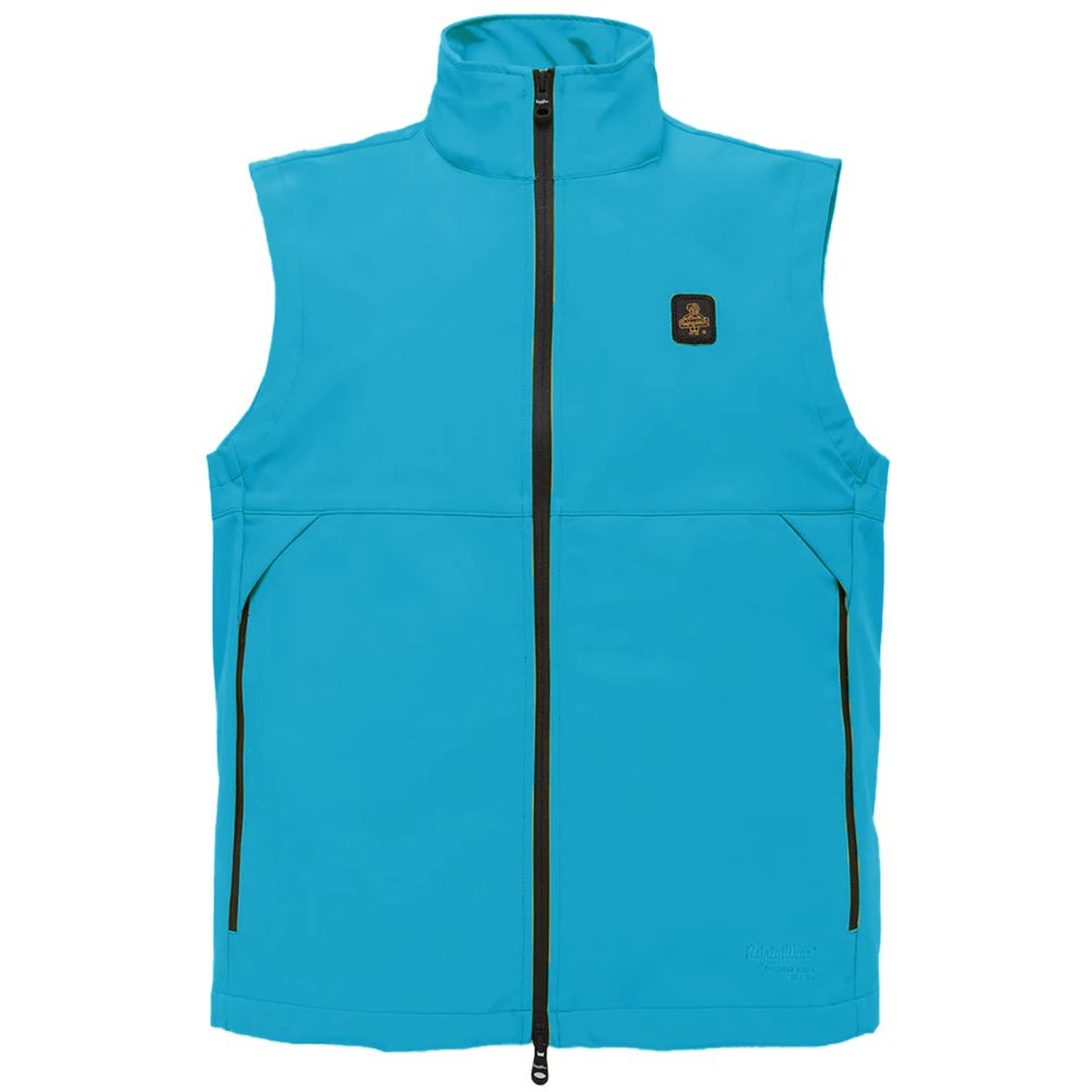 Light Blue Polyester Men Vest - ventzia
