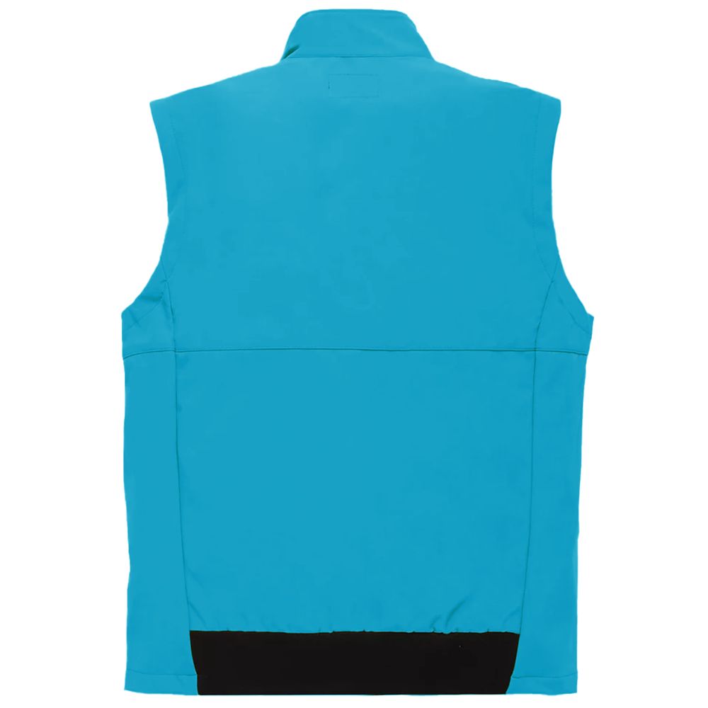 Light Blue Polyester Men Vest - ventzia
