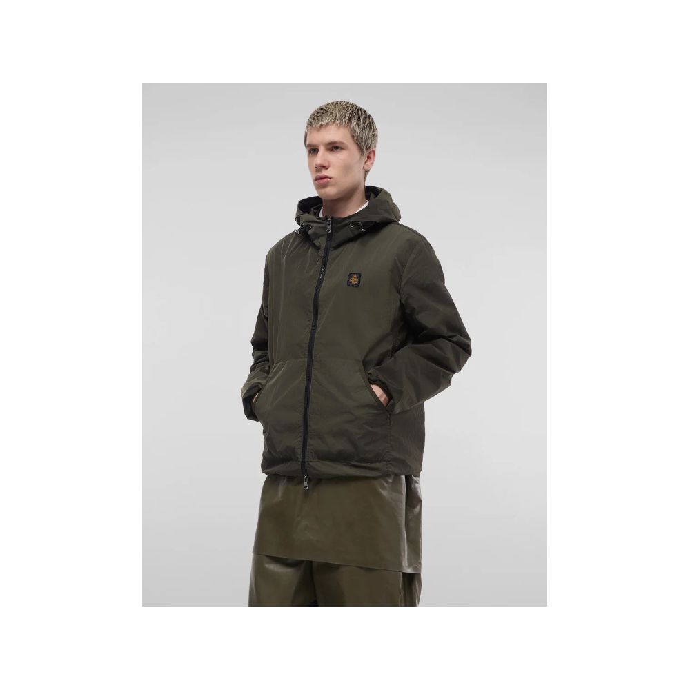 Green Polyamide Men Jacket - ventzia