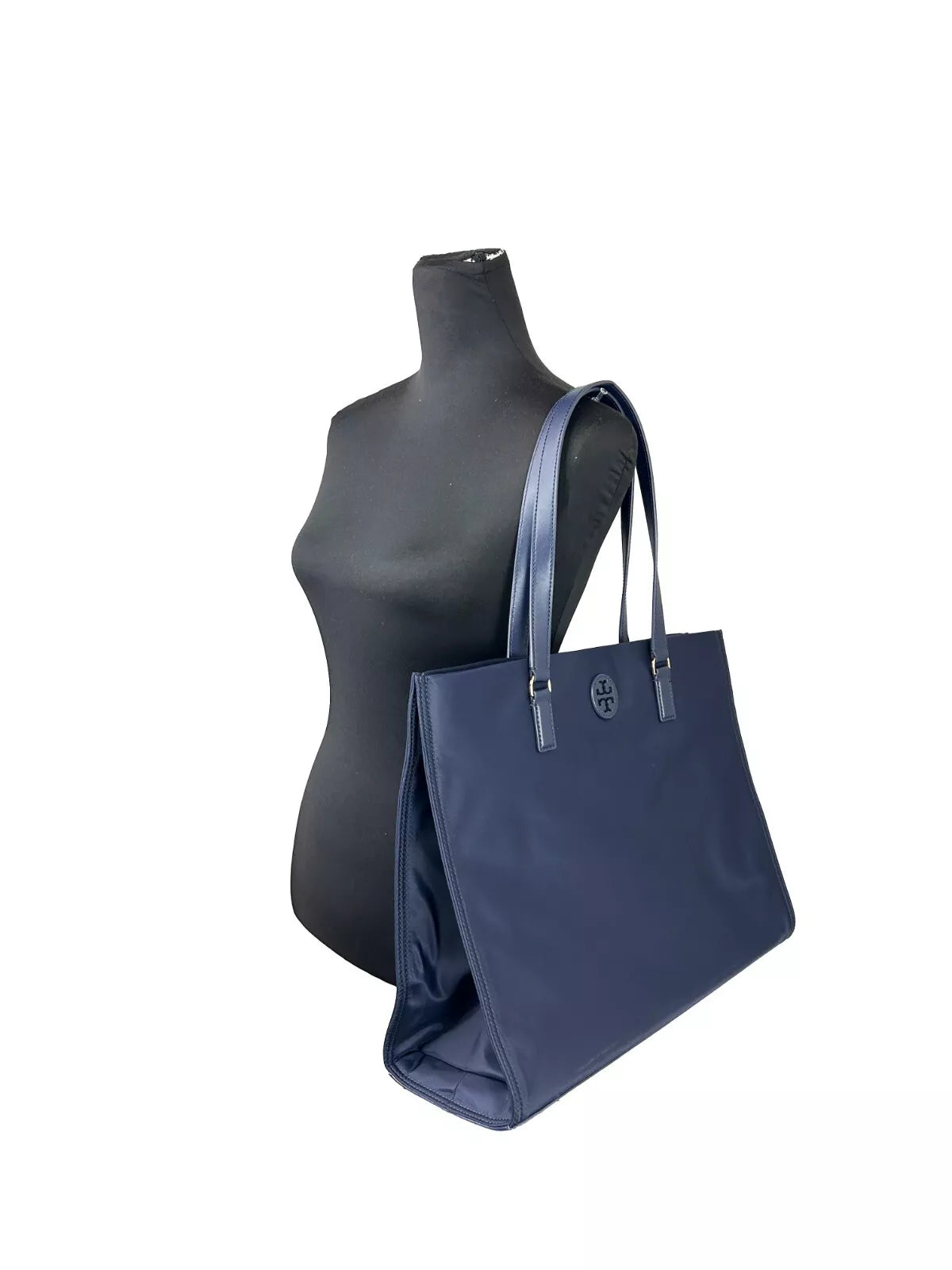 Navy Ella Large Nylon Tote Bag Purse 136144 - ventzia