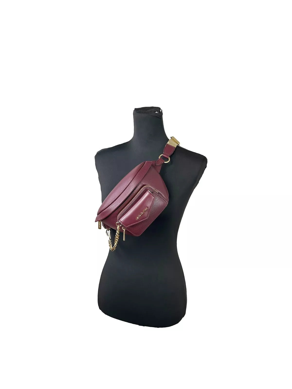 Leather Maise 2 in 1 Fanny Waist Pack Bag Maroon - ventzia