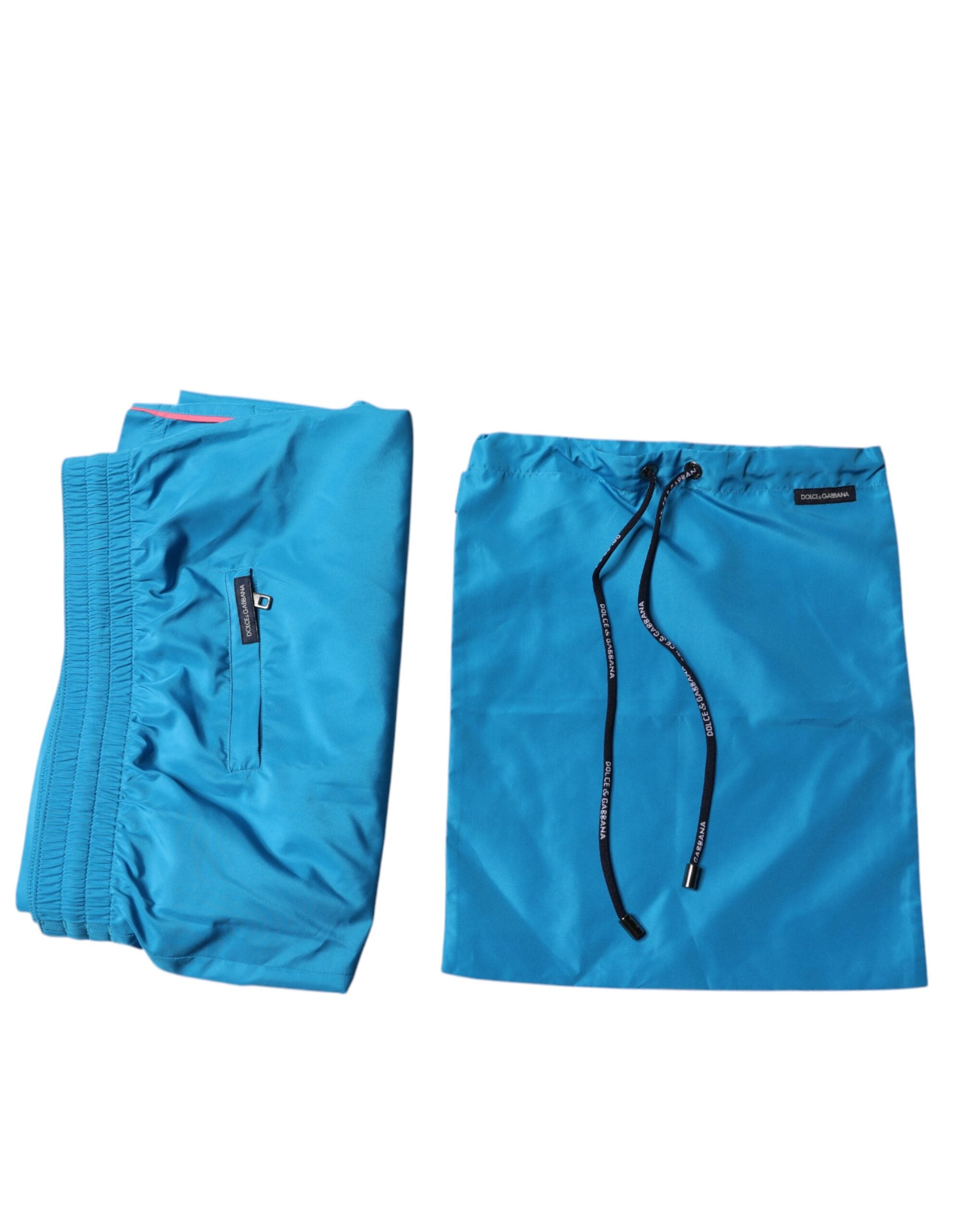 Turquoise Logo Beachwear Shorts 2Pc Swimwear - ventzia
