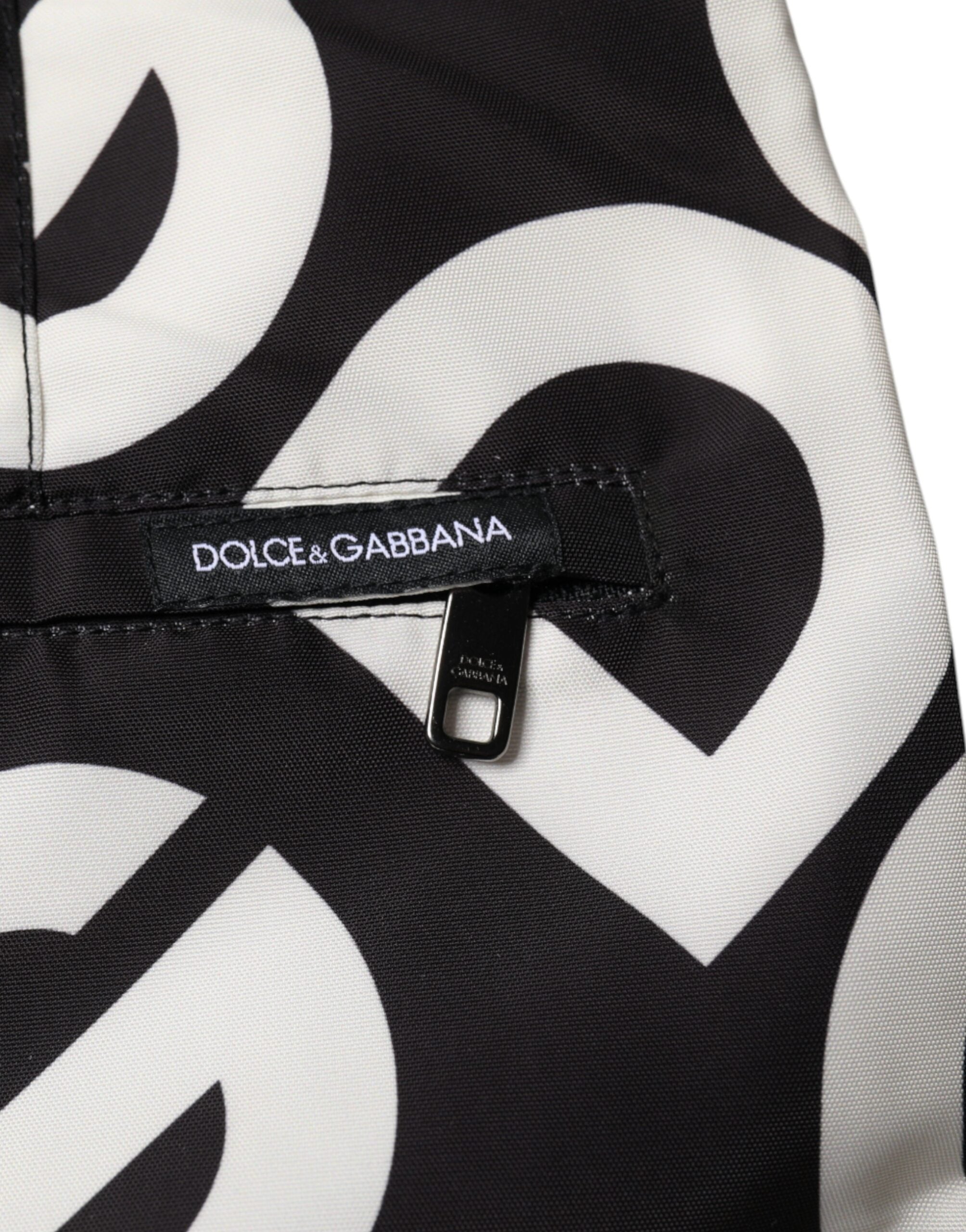 Black White Logo Beachwear Shorts Swimwear - ventzia