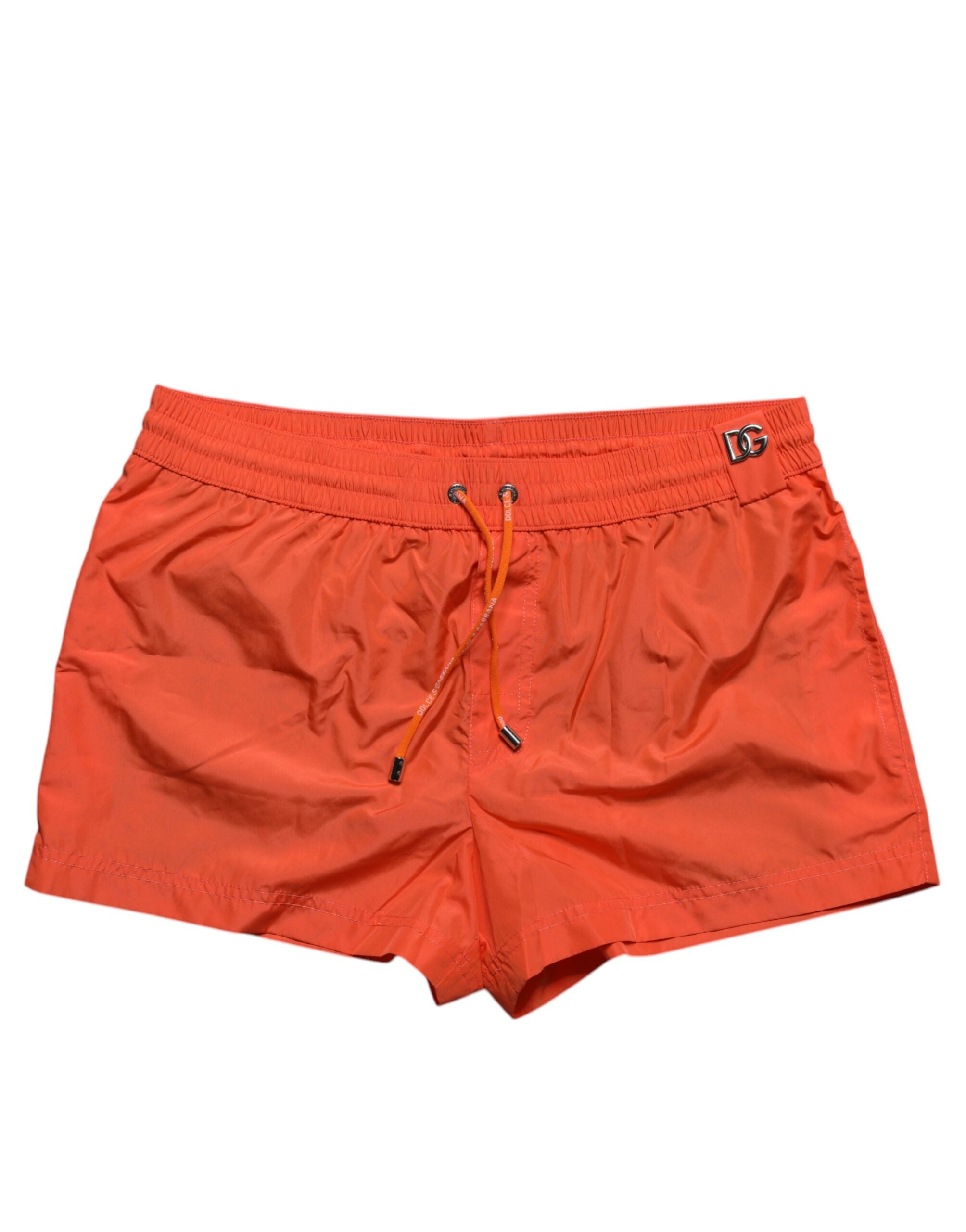 Orange Polyester Beachwear Shorts 2Pc Swimwear - ventzia