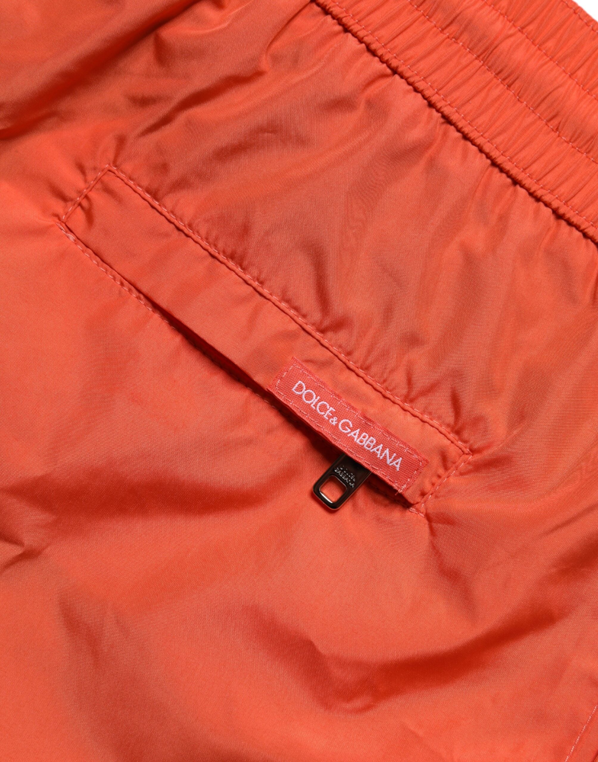 Orange Polyester Beachwear Shorts 2Pc Swimwear - ventzia