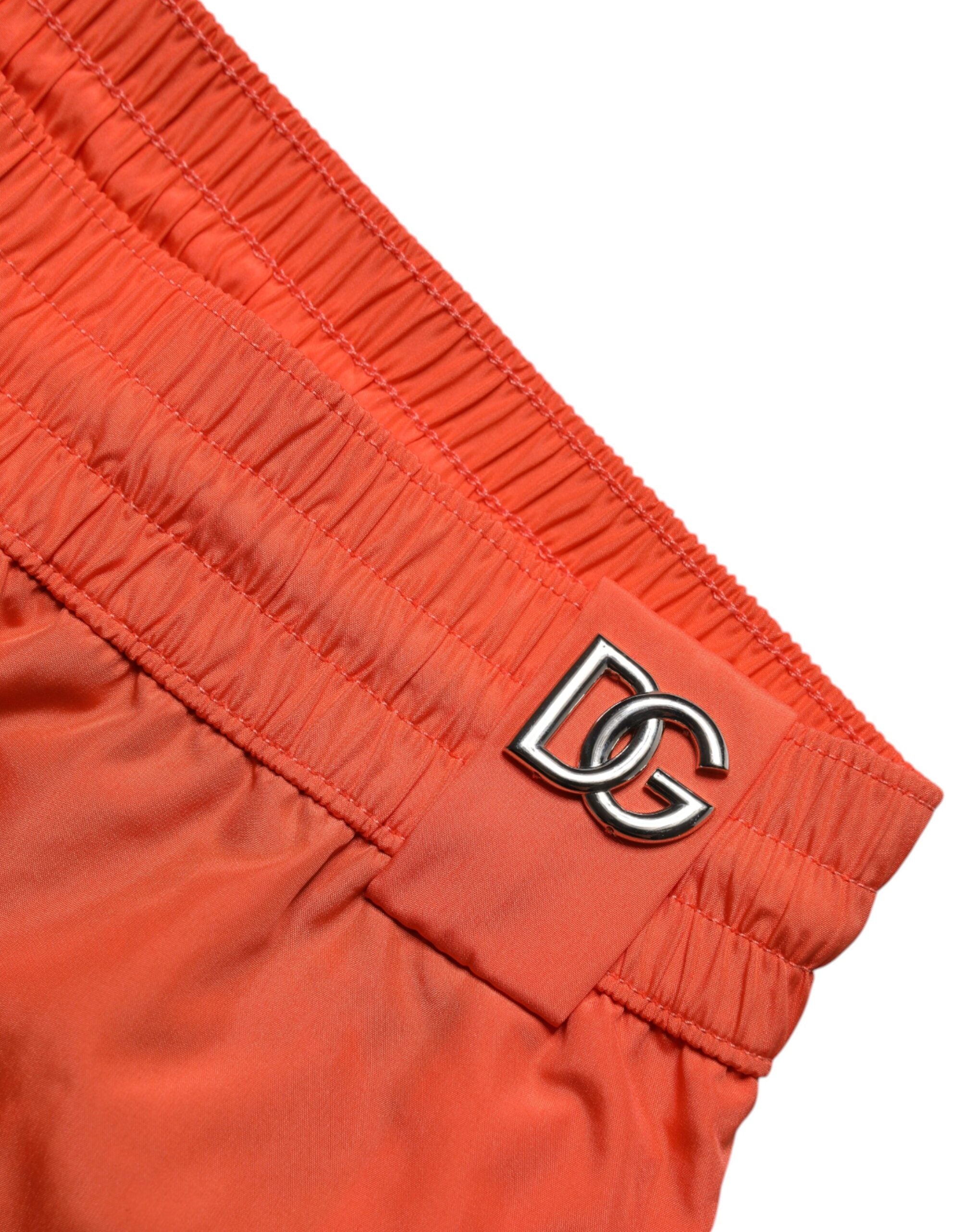 Orange Polyester Beachwear Shorts 2Pc Swimwear - ventzia