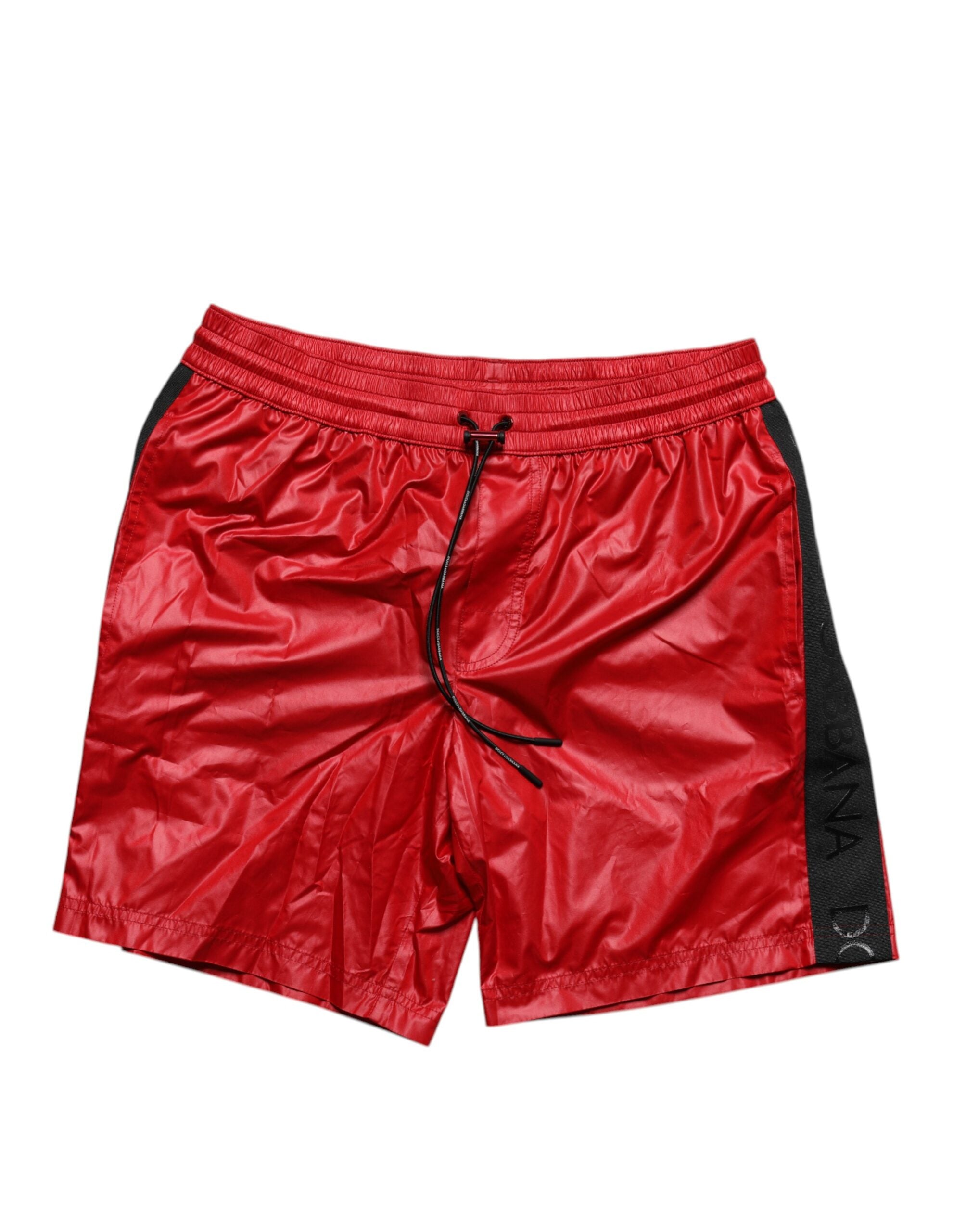 Red Polyester Beachwear Shorts 2Pc Swimwear - ventzia