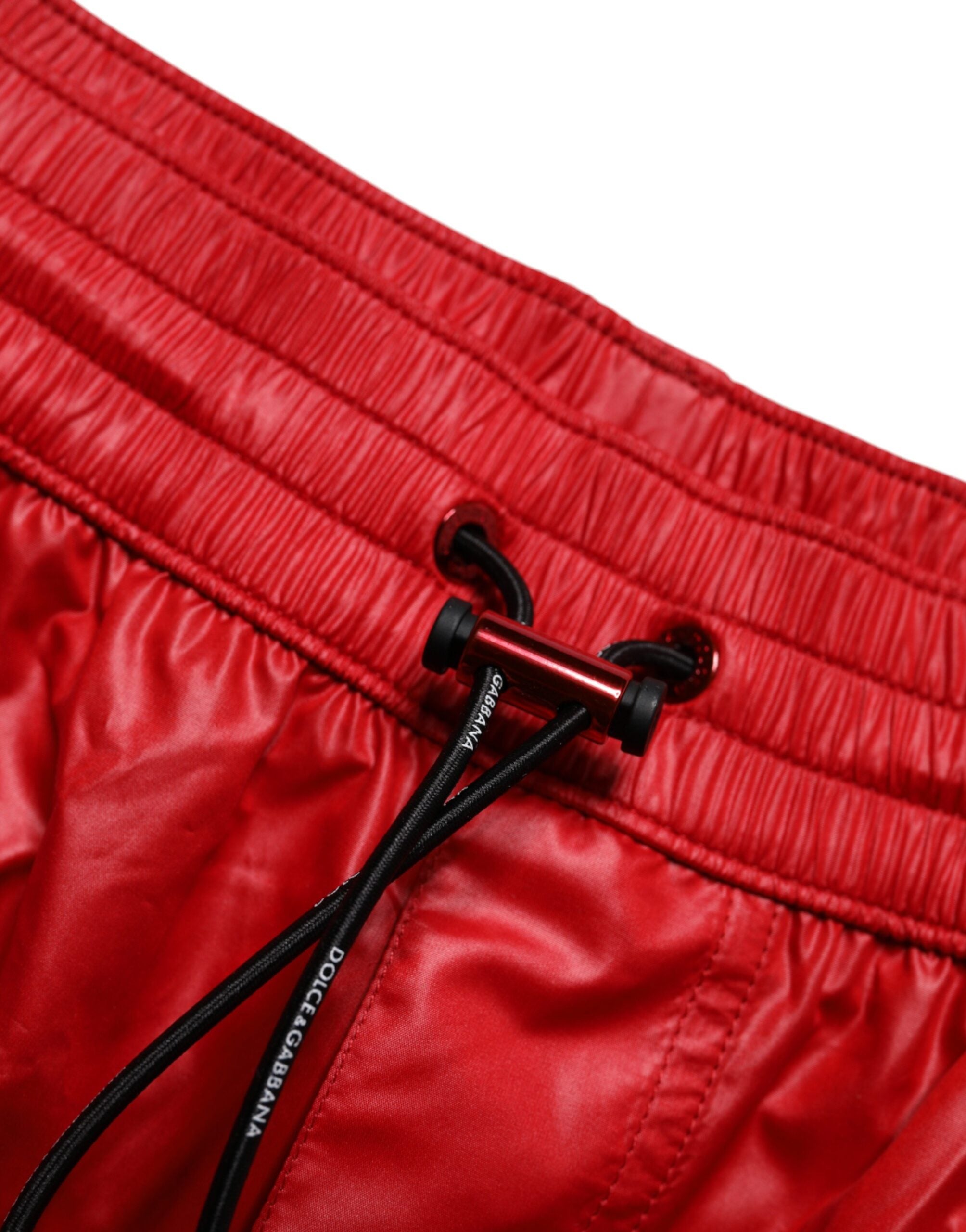 Red Polyester Beachwear Shorts 2Pc Swimwear - ventzia
