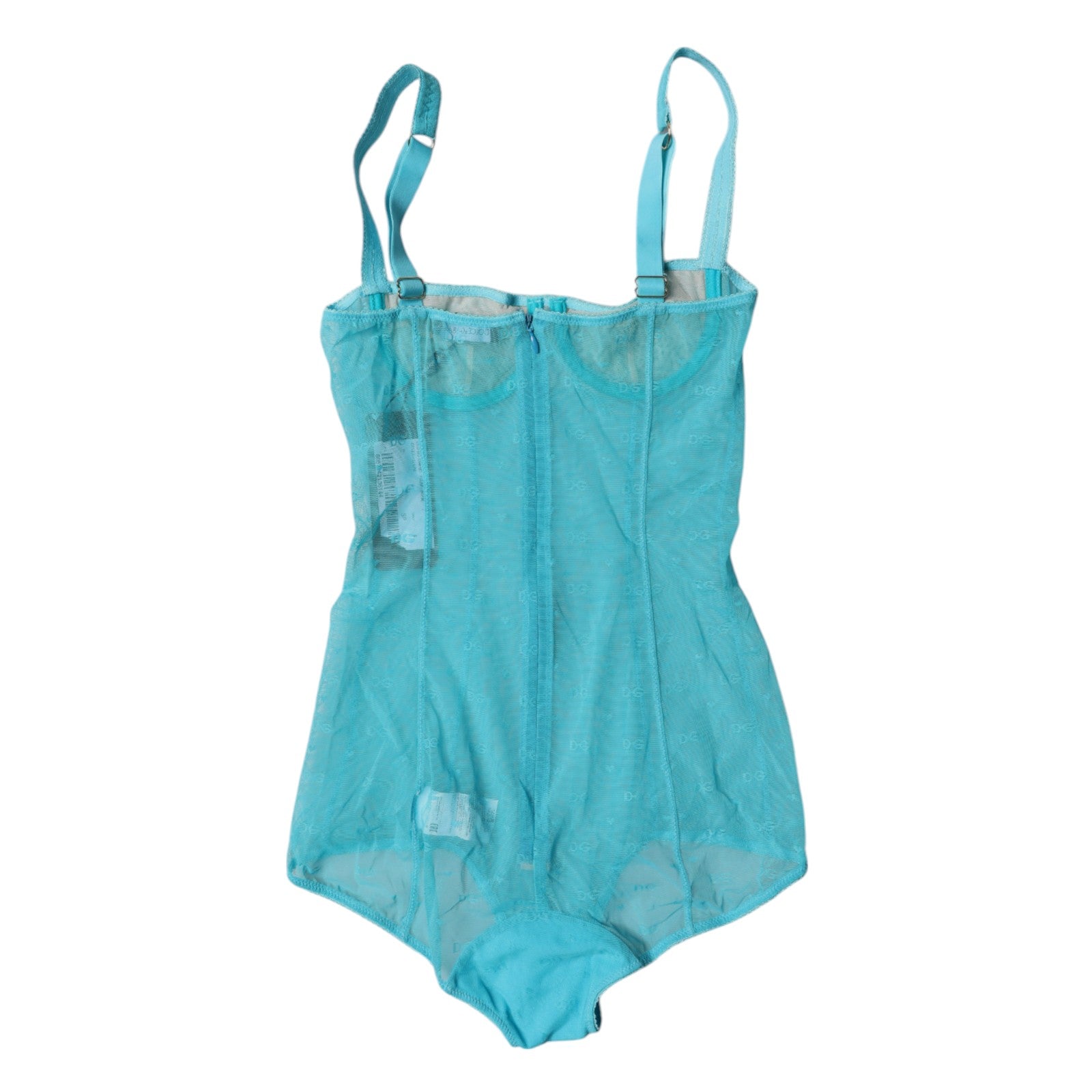 Blue Tulle Balconette Bra Bodysuit Underwear - ventzia