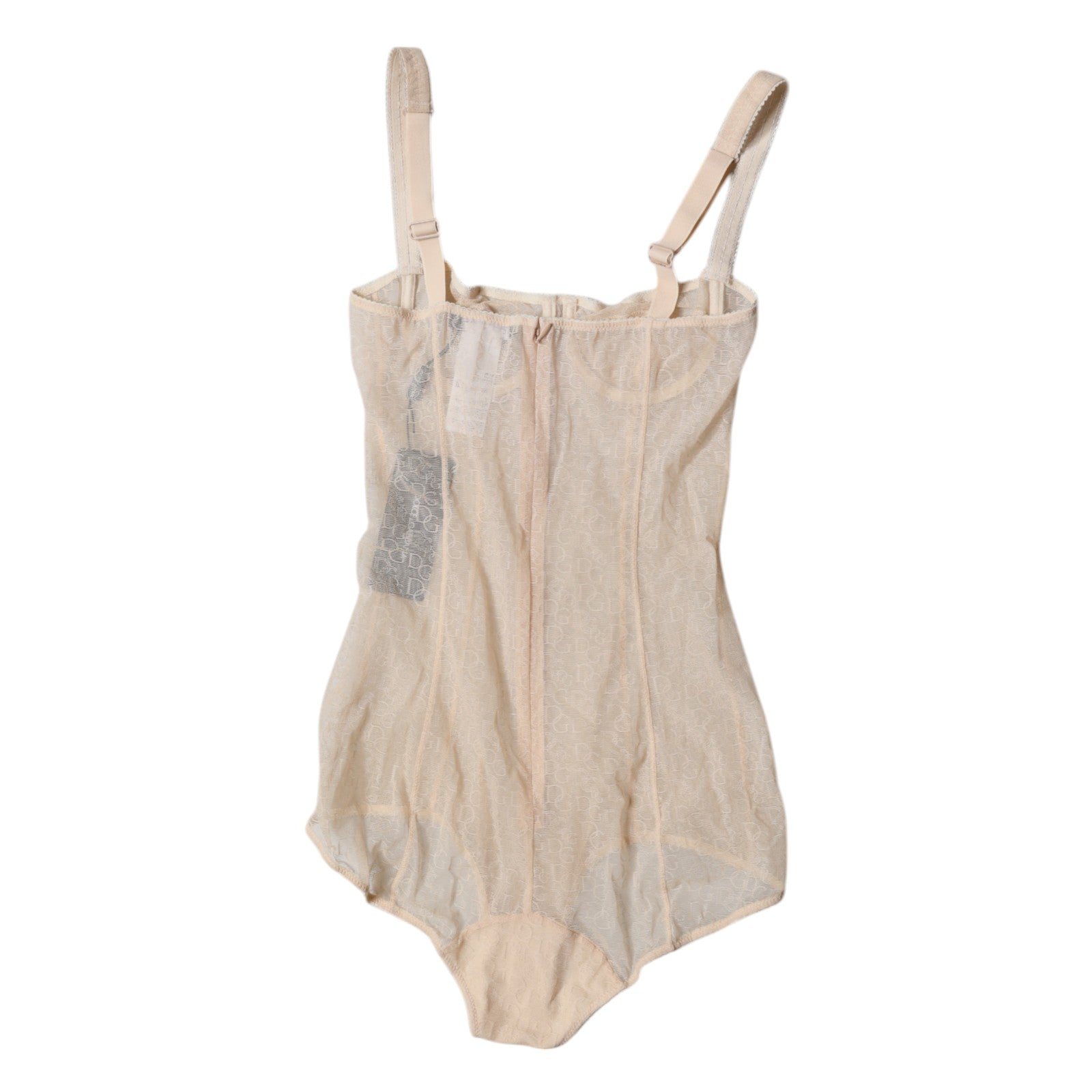 Beige Tulle Balconette Bra Bodysuit Underwear - ventzia