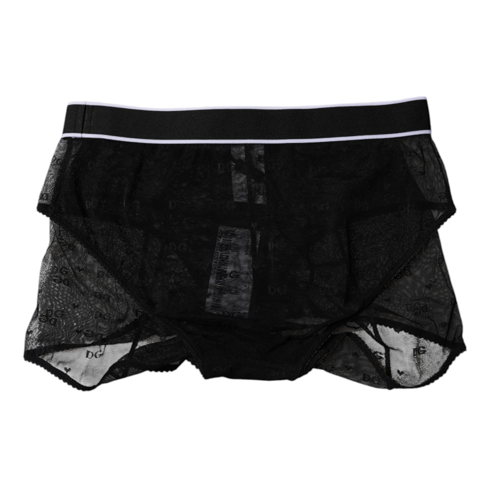 Black Tulle Nylon Mid Waist Panty Underwear - ventzia