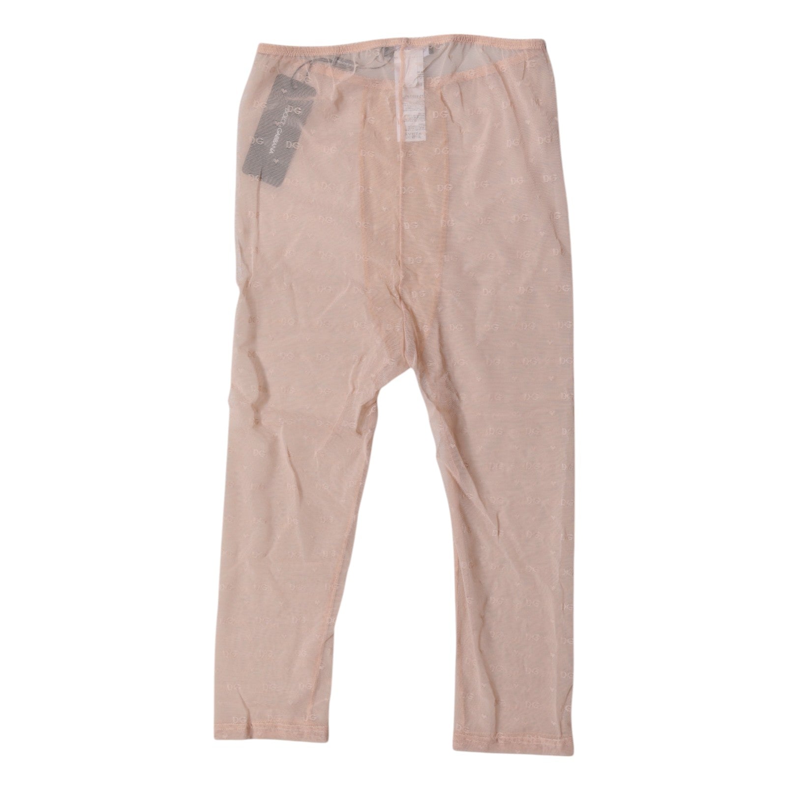 Beige Logo Lace Lingerie Cropped Tights Underwear - ventzia