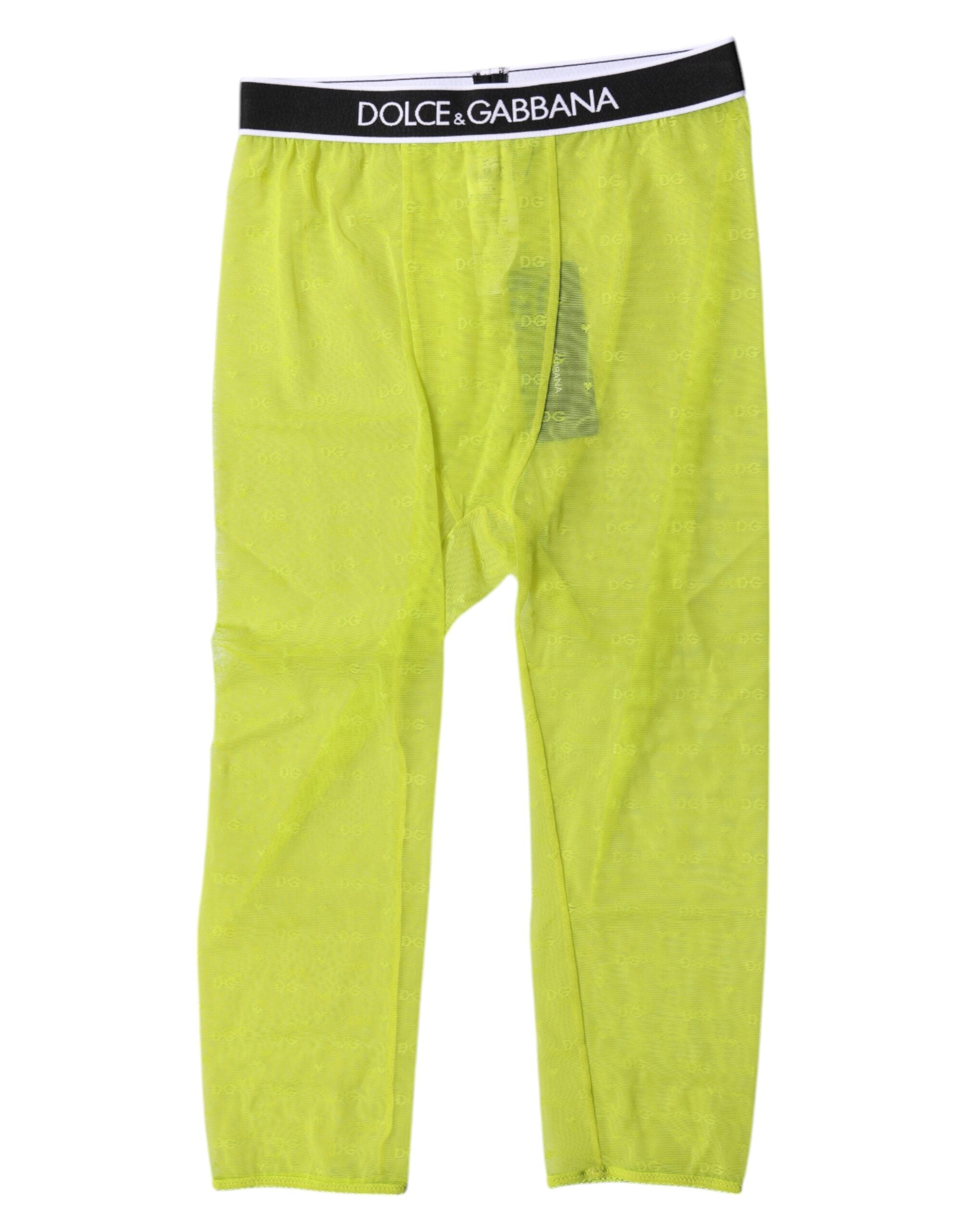 Green DG Logo Nylon Cropped Tights Underwear - ventzia