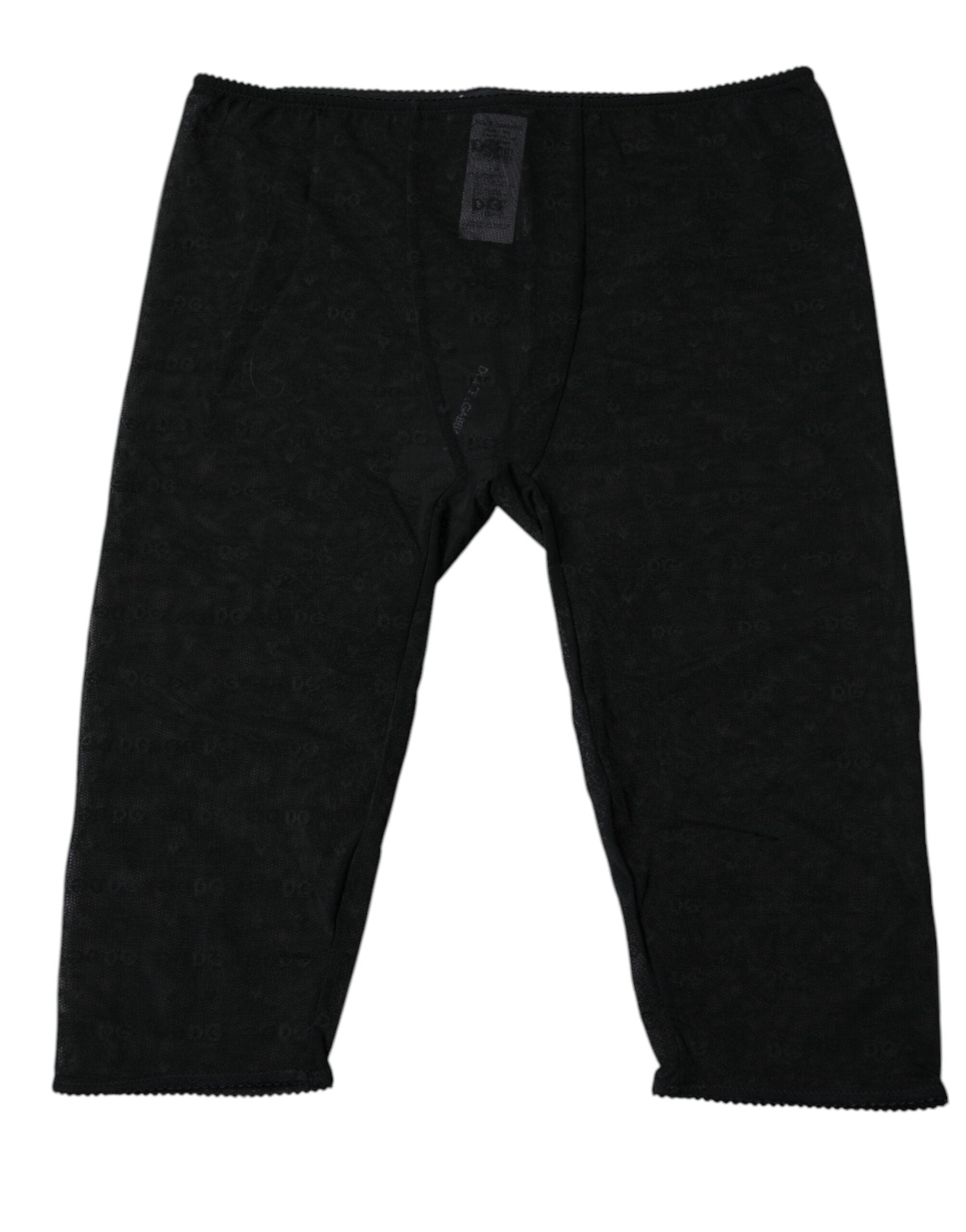 Black Logo Lace Lingerie Cropped Tight Underwear - ventzia