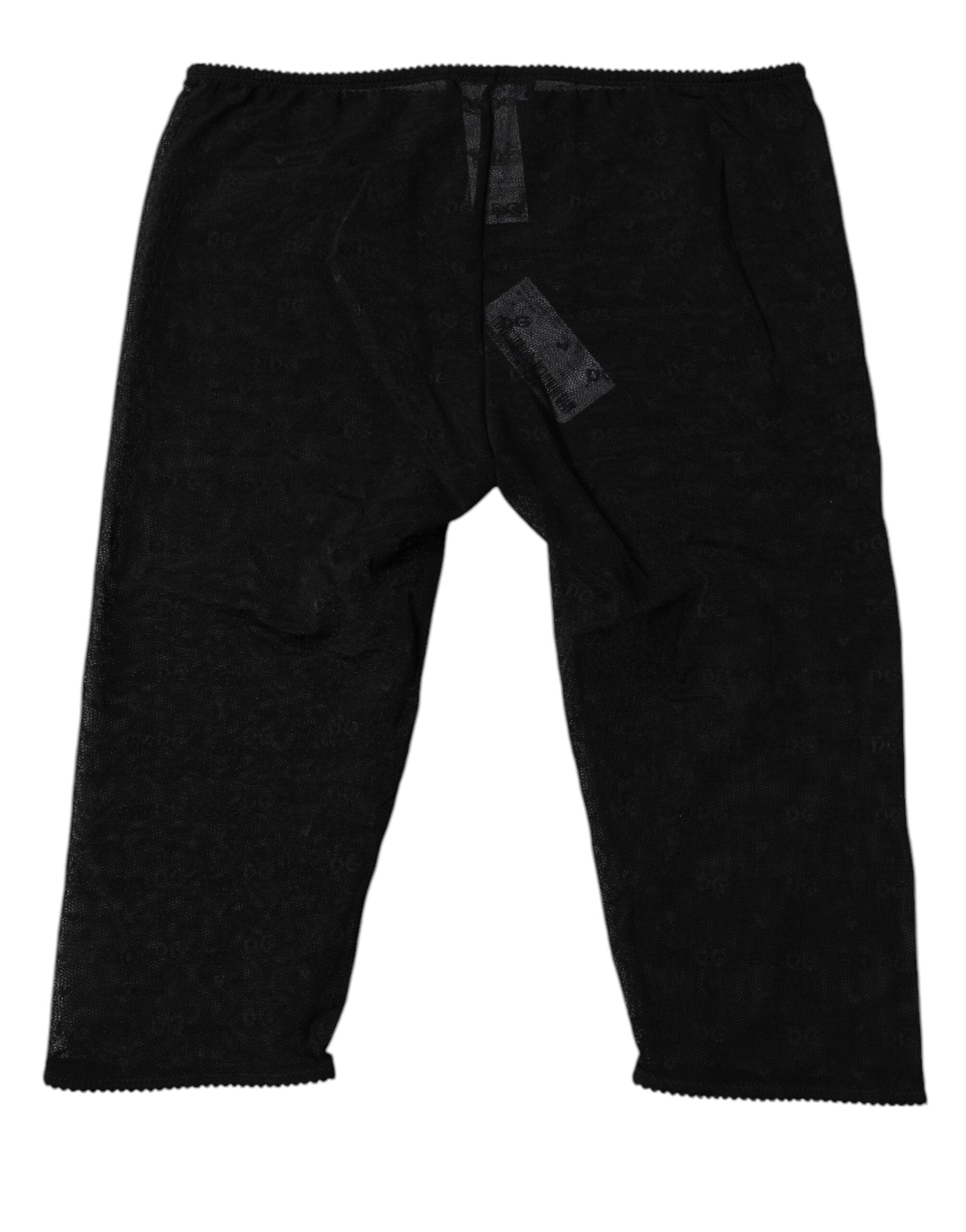 Black Logo Lace Lingerie Cropped Tight Underwear - ventzia