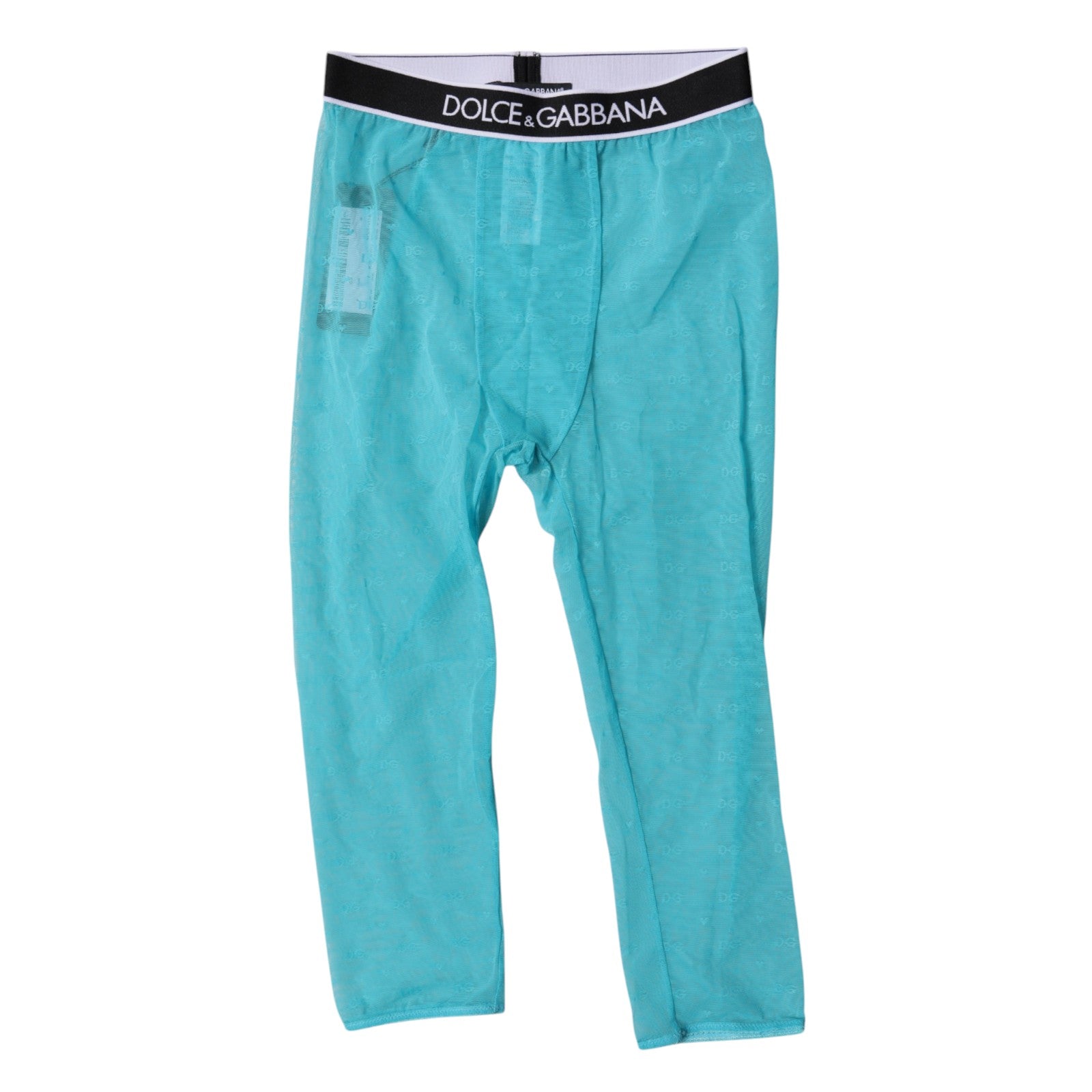 Light Blue DG Logo Nylon Cropped Tights Underwear - ventzia