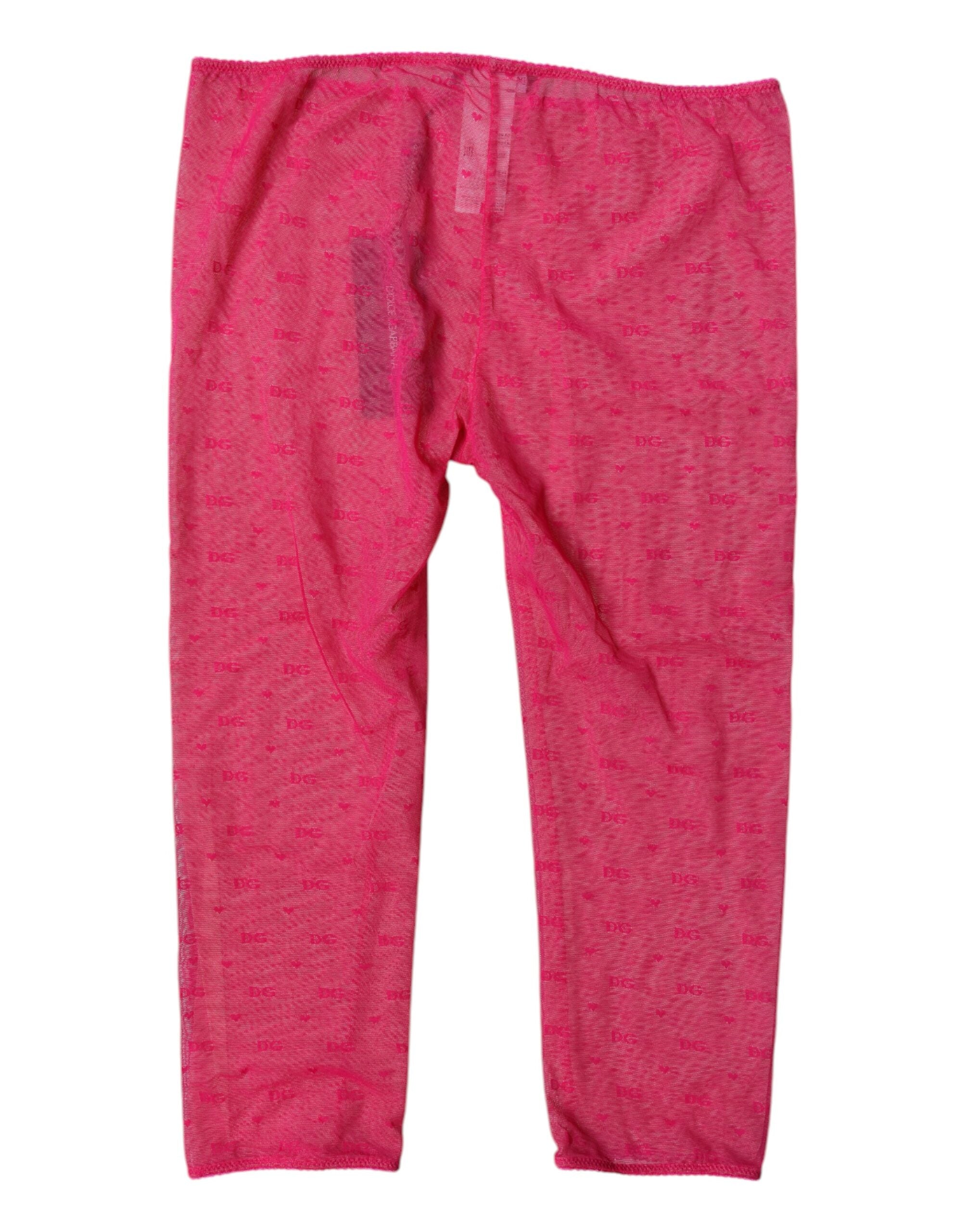 Fuchsia Logo Lace Lingerie Cropped Tight Underwear - ventzia