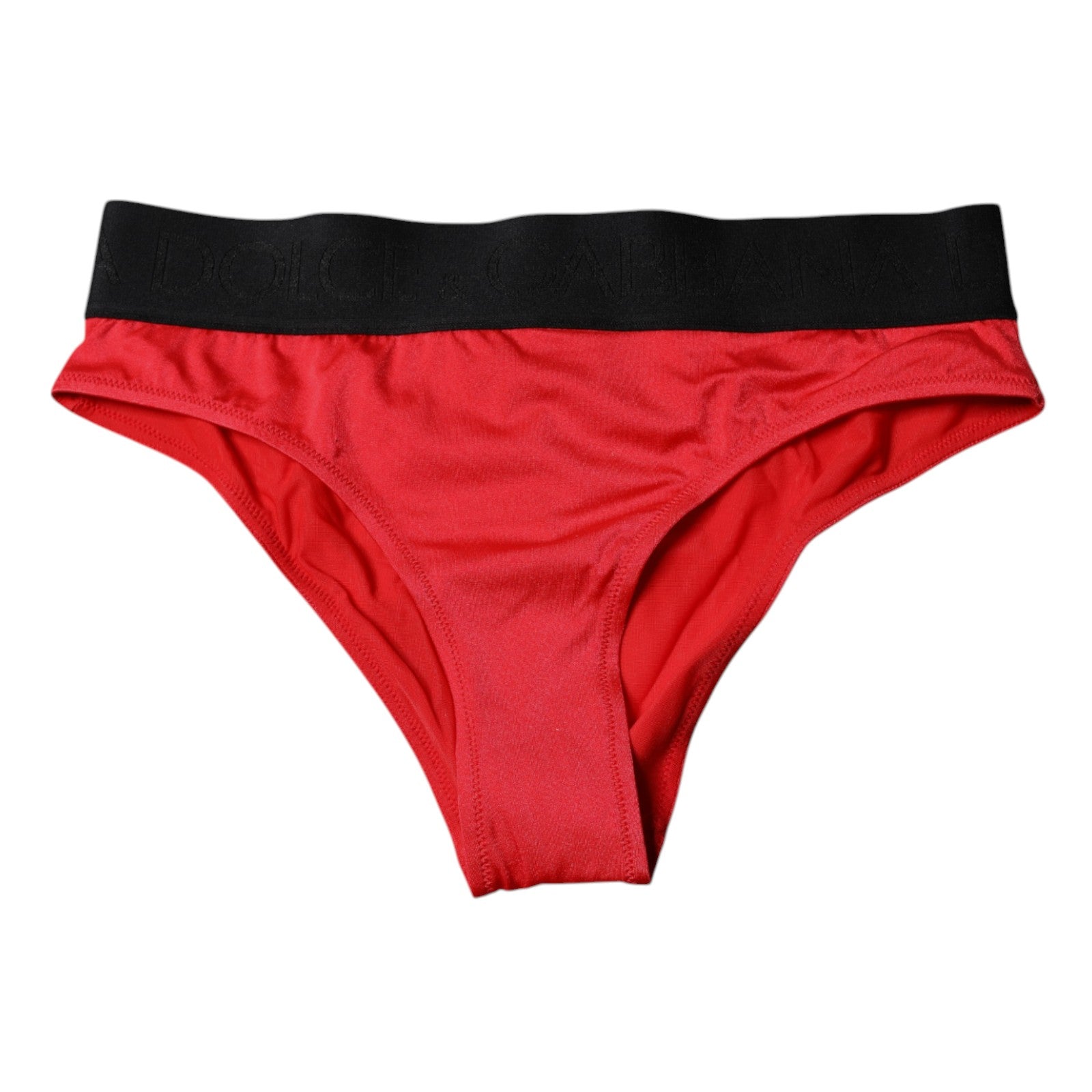 Red Nylon Stretch Mid Waist Panty Underwear - ventzia