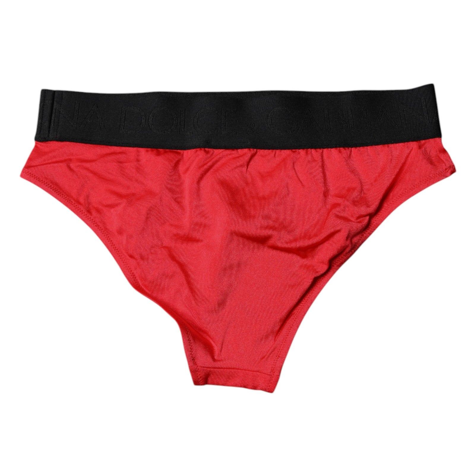 Red Nylon Stretch Mid Waist Panty Underwear - ventzia