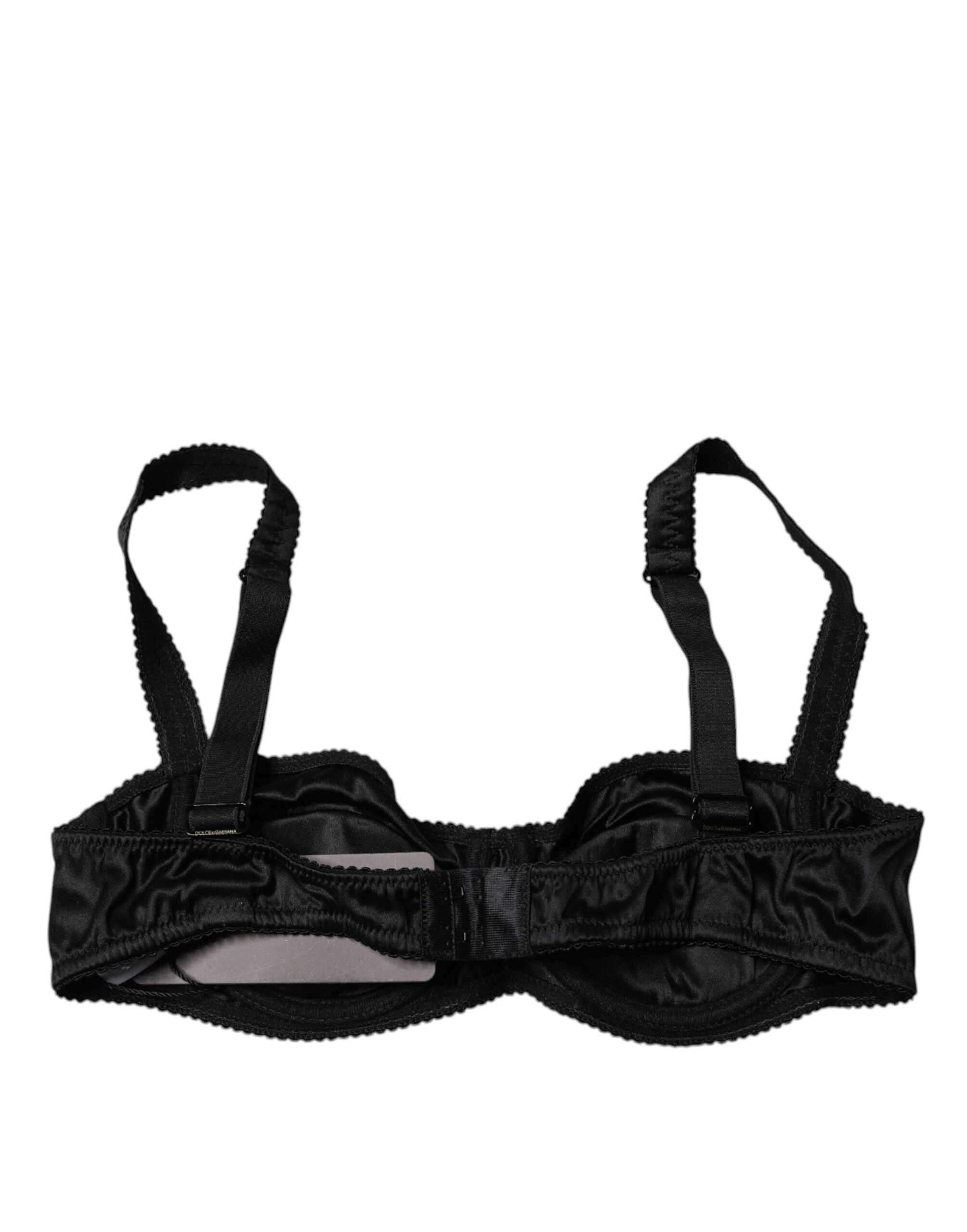 Black Silk Stretch Balconette Brassiere Underwear